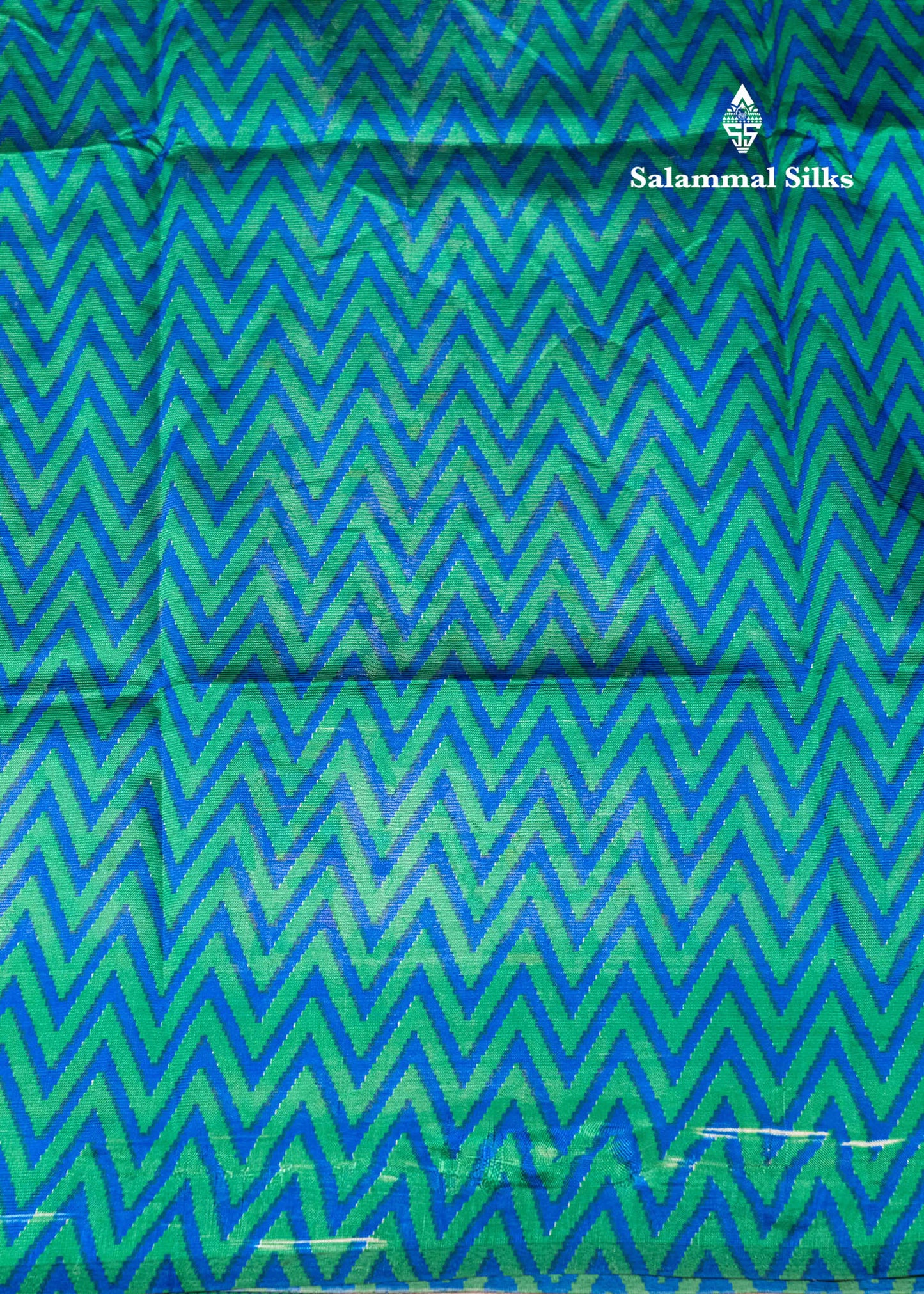 Cream Sandal Colour Semi Dola Saree With Green Blouse