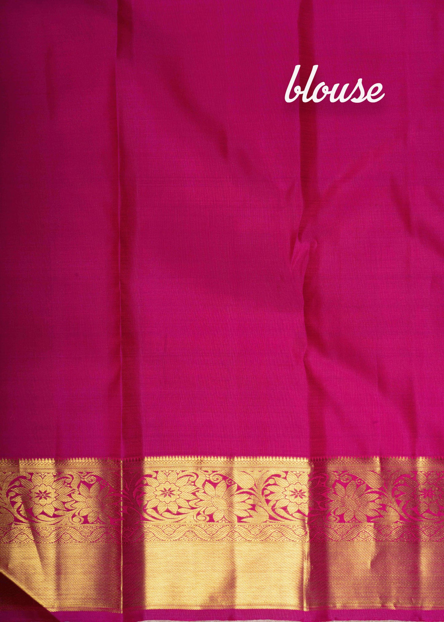 Pure Kanjivaram Magenta Pink Colour Meena Work Silk Saree With Gold Zari Border
