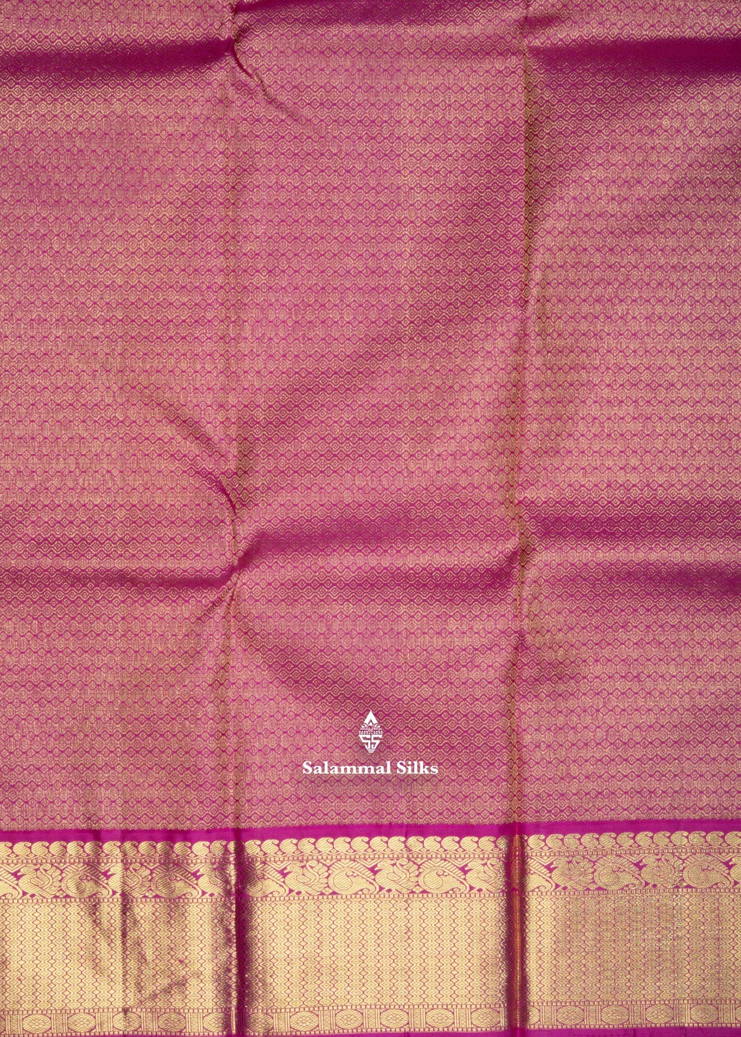 Kanjivaram Paalum Pazham Checks Pure Silk Saree With Gold Zari Border