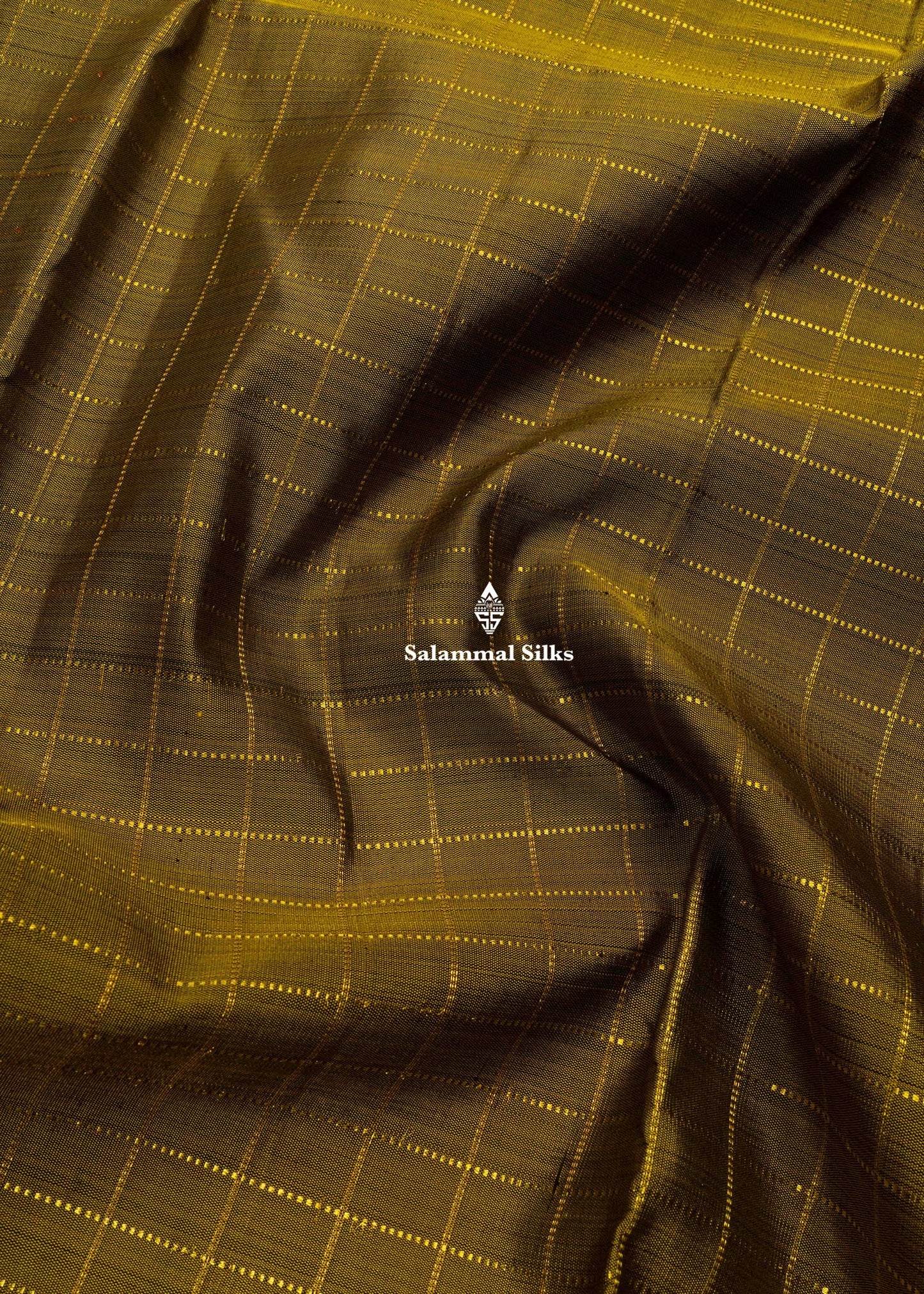 Kanjivaram Olive Mustard Yellow Pure Silk Saree With Traditional Ganga Jamuna Border