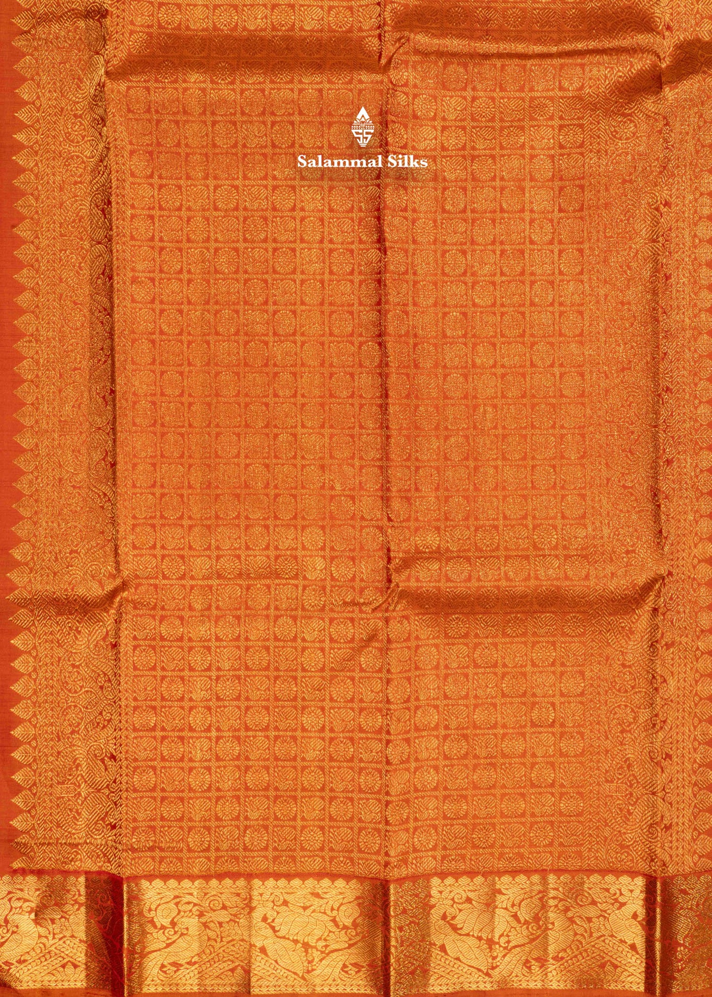 Kanjivaram Dark Maroon Pure Silk Saree With Orange Shade Blouse