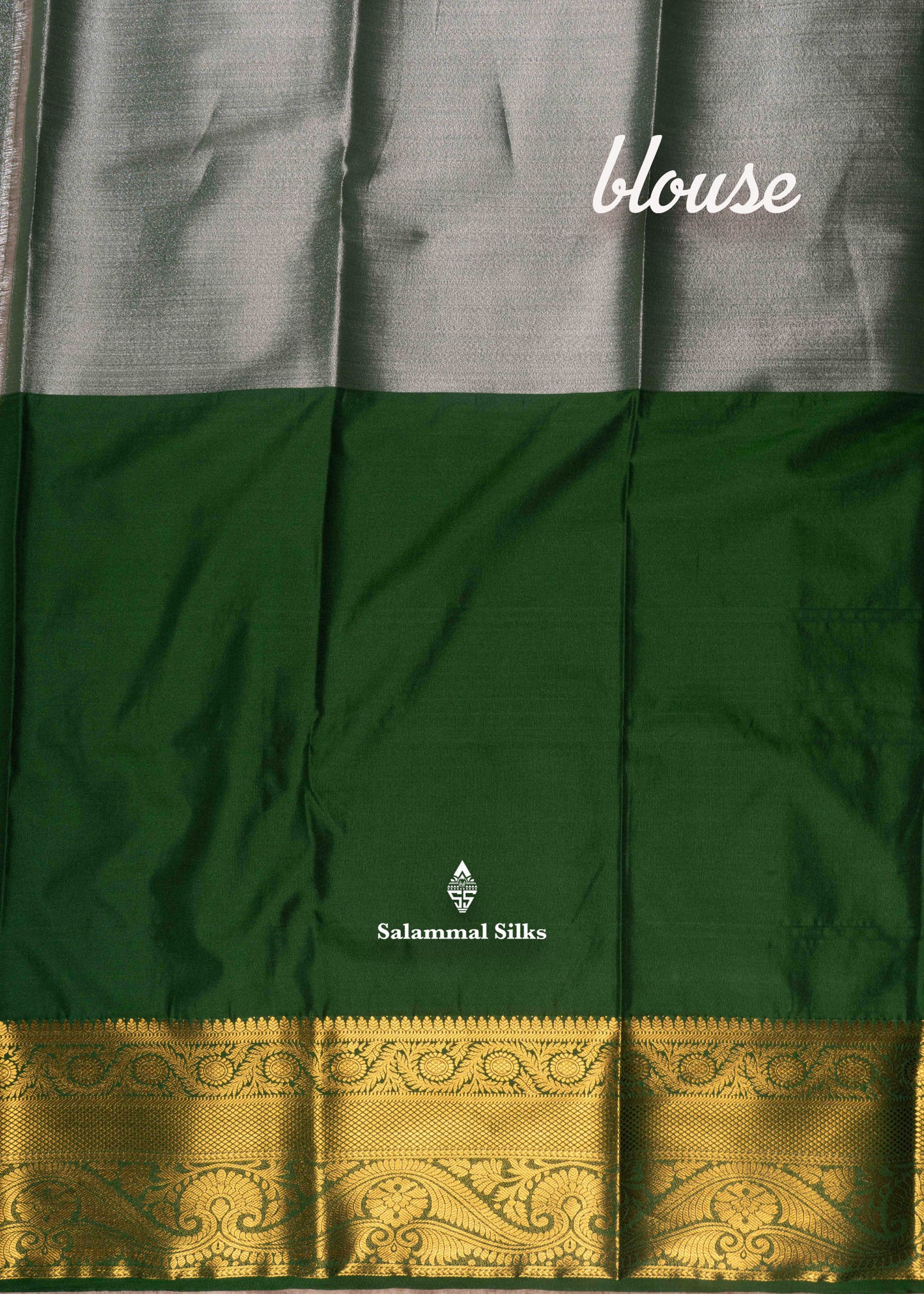 Cream Colour Tissue Semi Silk Saree With Bottle Green Border