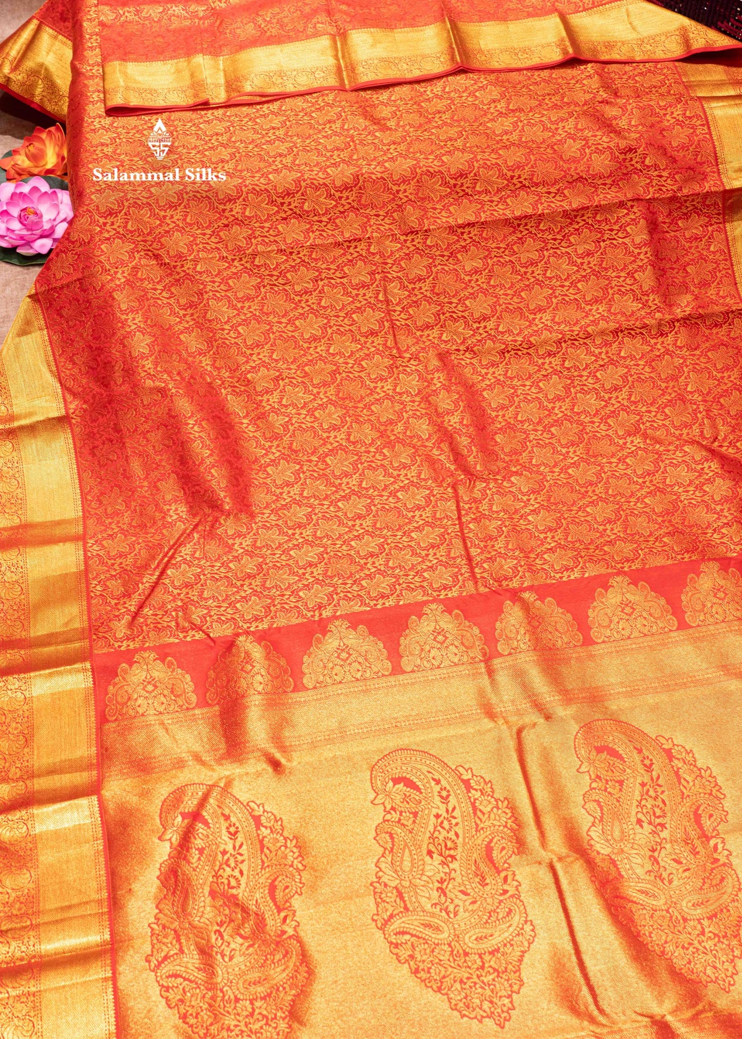 Red Colour Kanjivaram Pure Silk Saree With Self Border