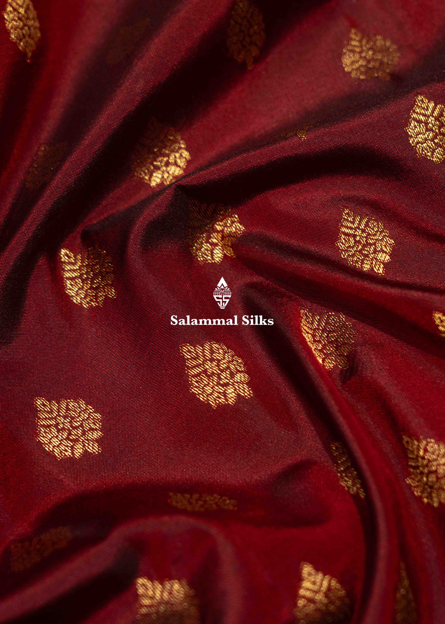 Dark Maroon Colour Kanjivaram Pure Silk Saree With Sapphire Green Border