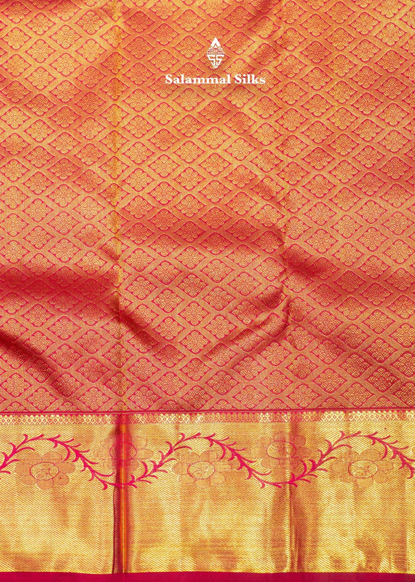 Magenta Pink Colour Pure Kanjivaram Meena Work Silk Saree With Gold Zari Border