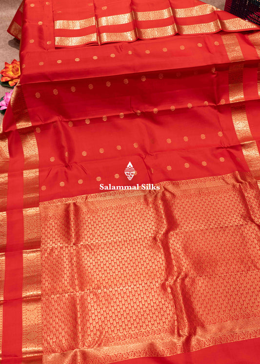 Red Colour Pure Kanjivaram Silk Saree With Double Border