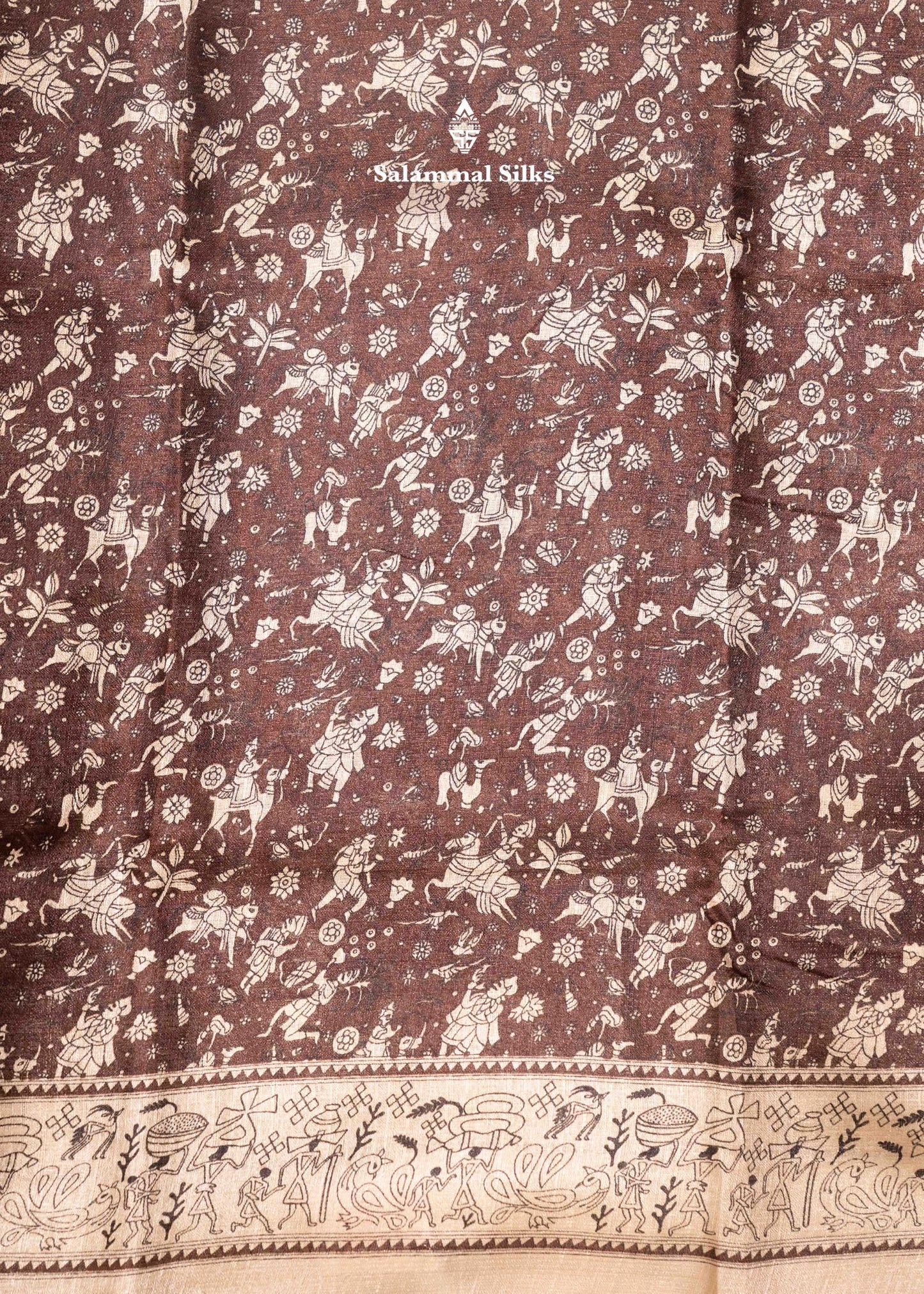 Brown Colour Fancy Semi Tussar Saree With Blouse