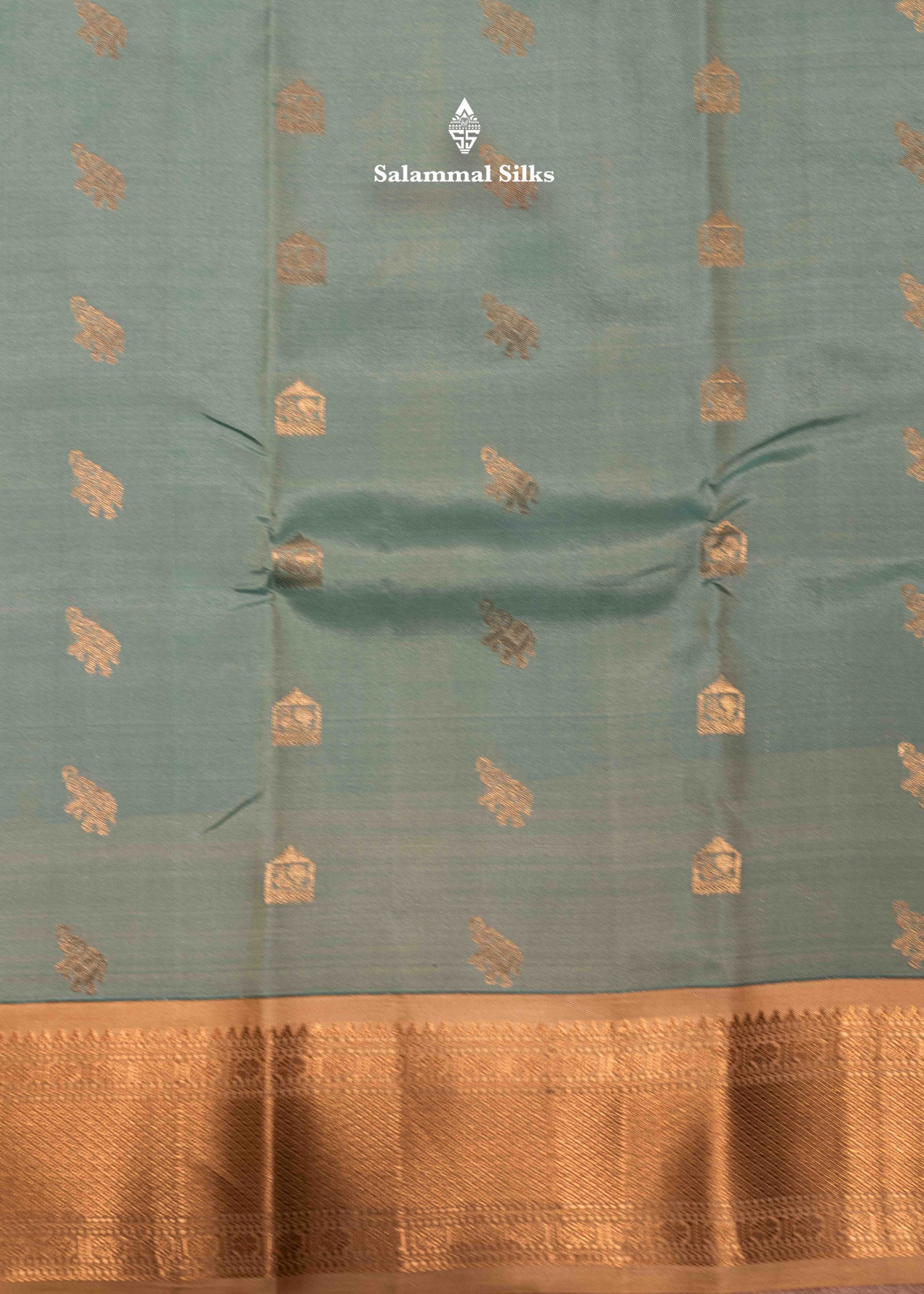 Light Green Colour Pure Kanjivaram Silk Saree With Sandal Border