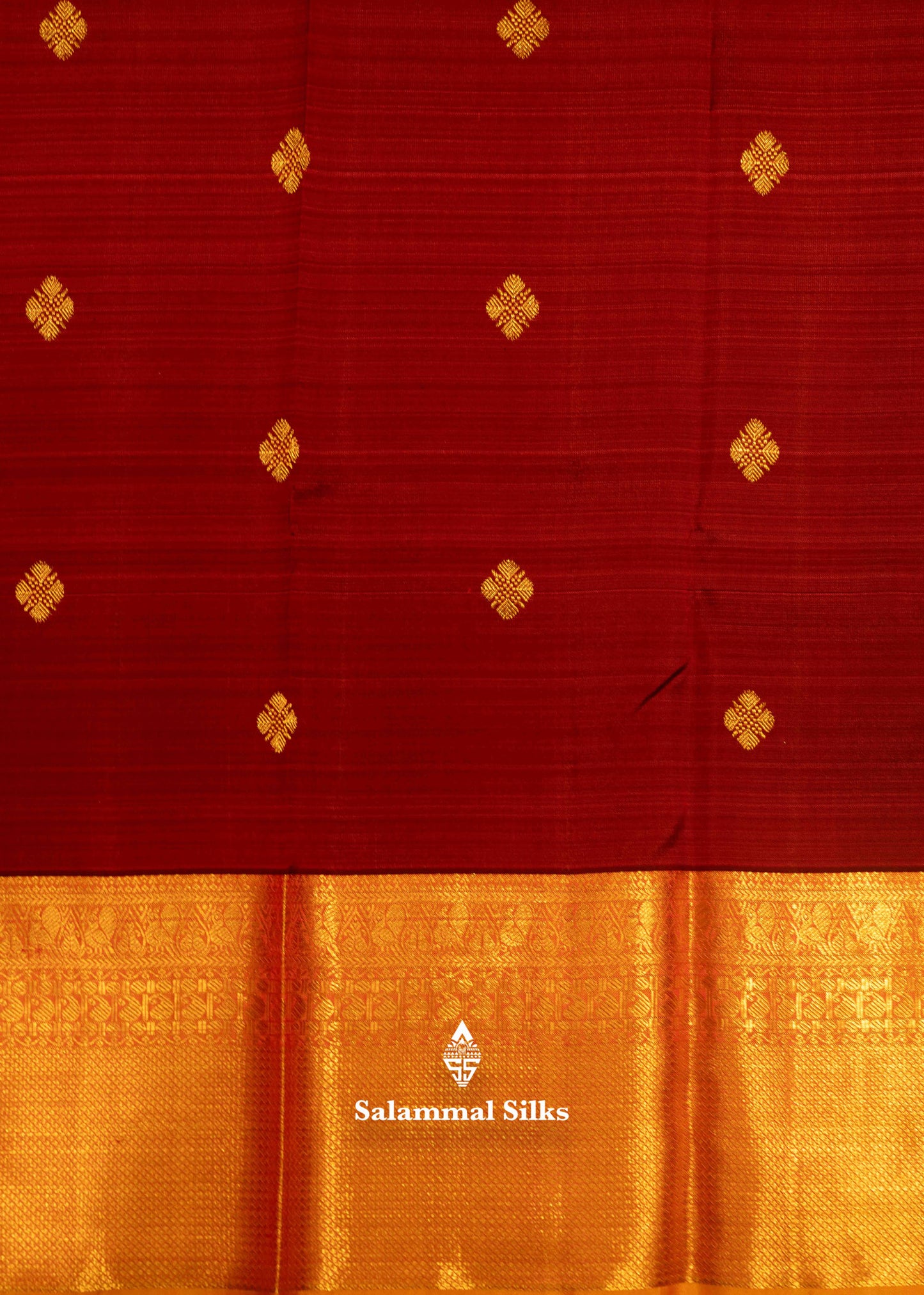 Korvai Maroon Colour Kanjivaram Pure Silk Saree With Mustard Yellow Border