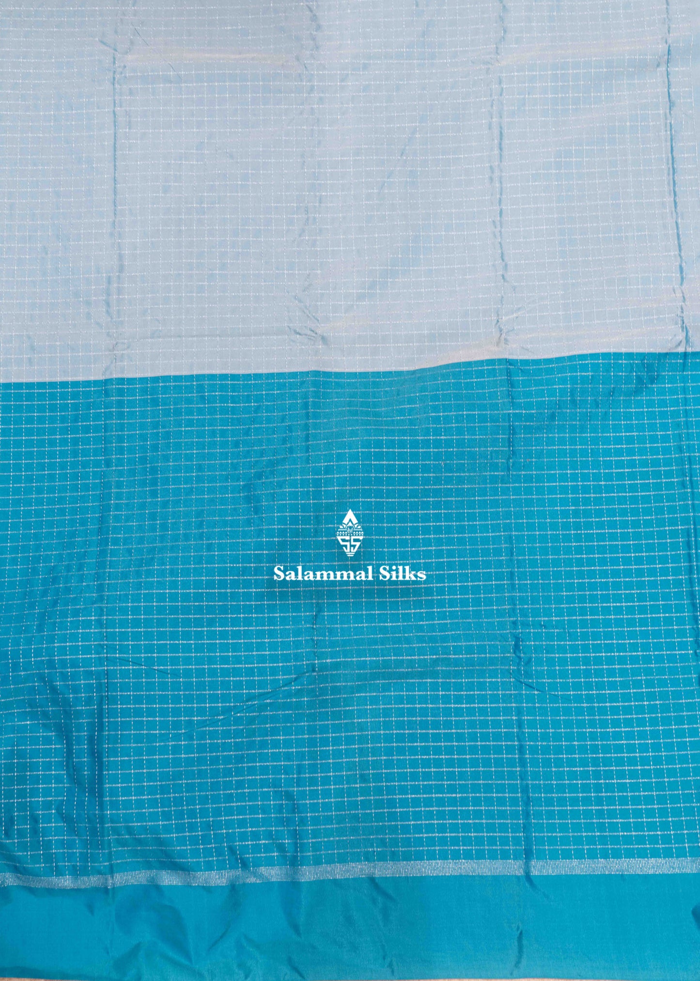 Ice Blue & Rama Blue Colour Half And Half Semi Silk Saree With Blouse