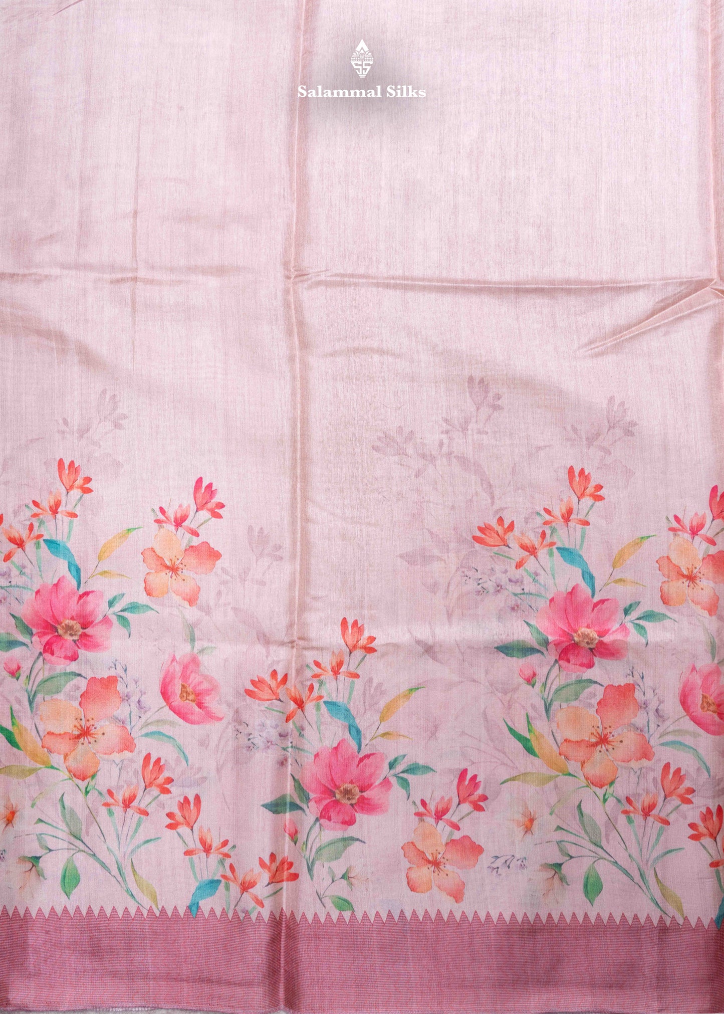 Sandal Color Fancy Saree With Floral Print Blouse