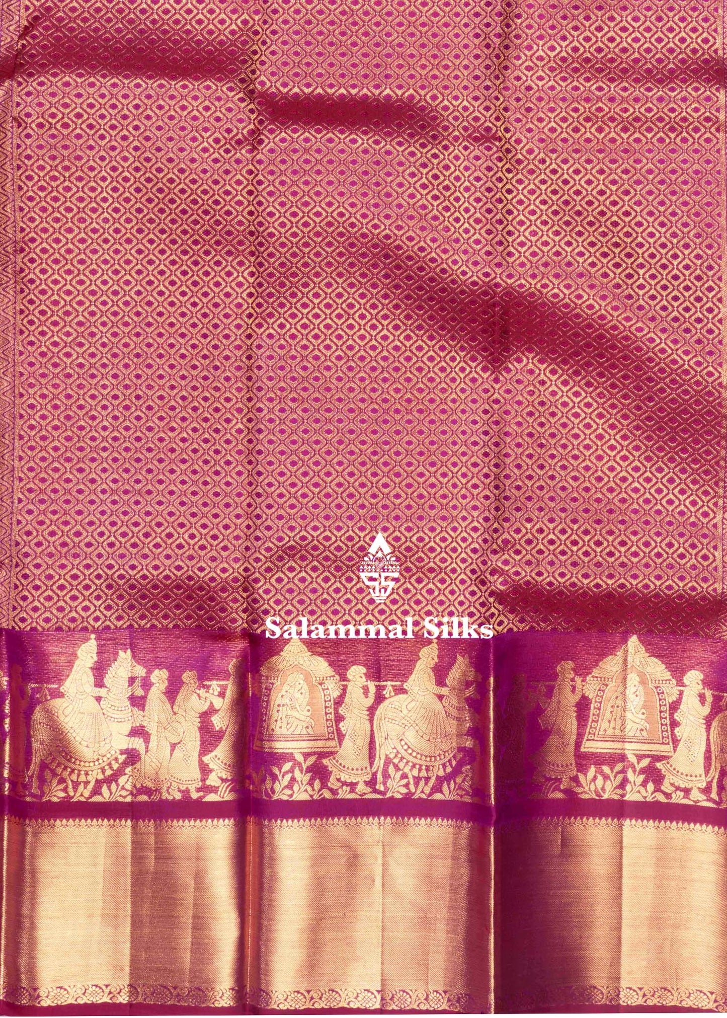 Magenta Colour Kanjivaram Pure Silk Saree with Pallakku Fancy Border