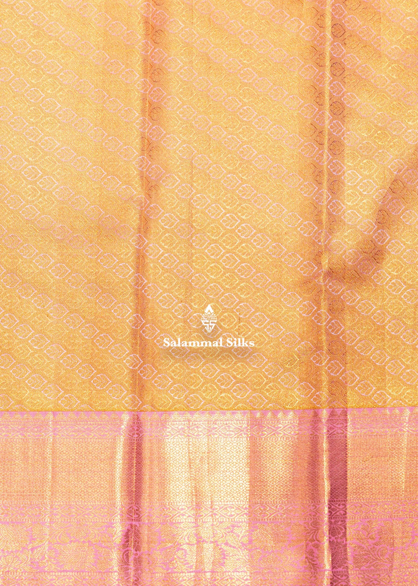 Multicolor Kanjivaram Pure Tissue Silk Saree with Baby Pink Border