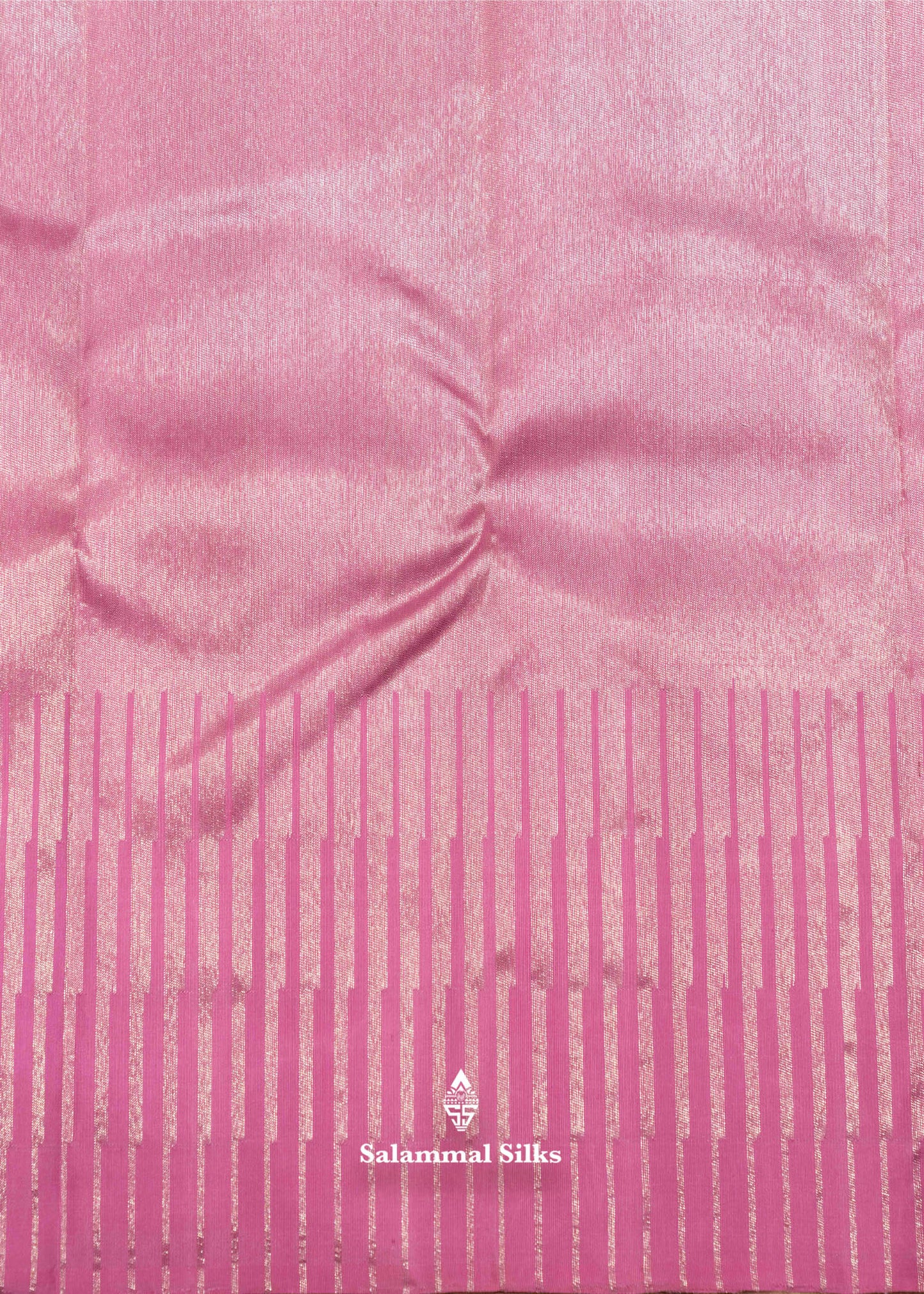Kanjivaram Sandal Pure Silk Saree 3G Zari Baby Pink Border