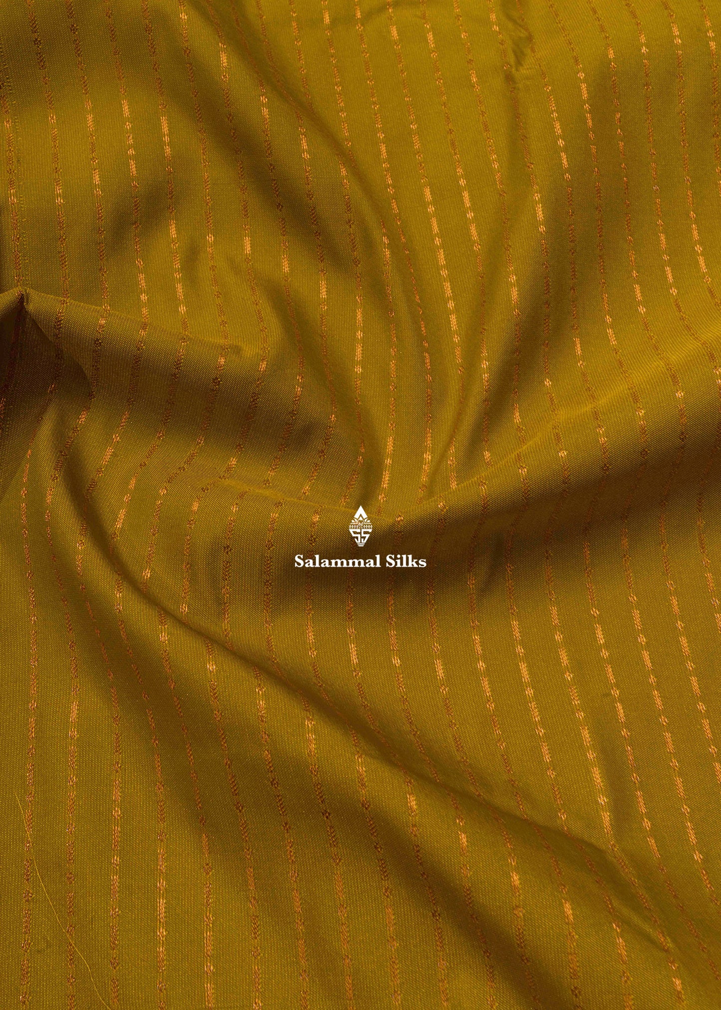 Olive Mustard Yellow Semi Silk Saree With Navy Blue Blouse