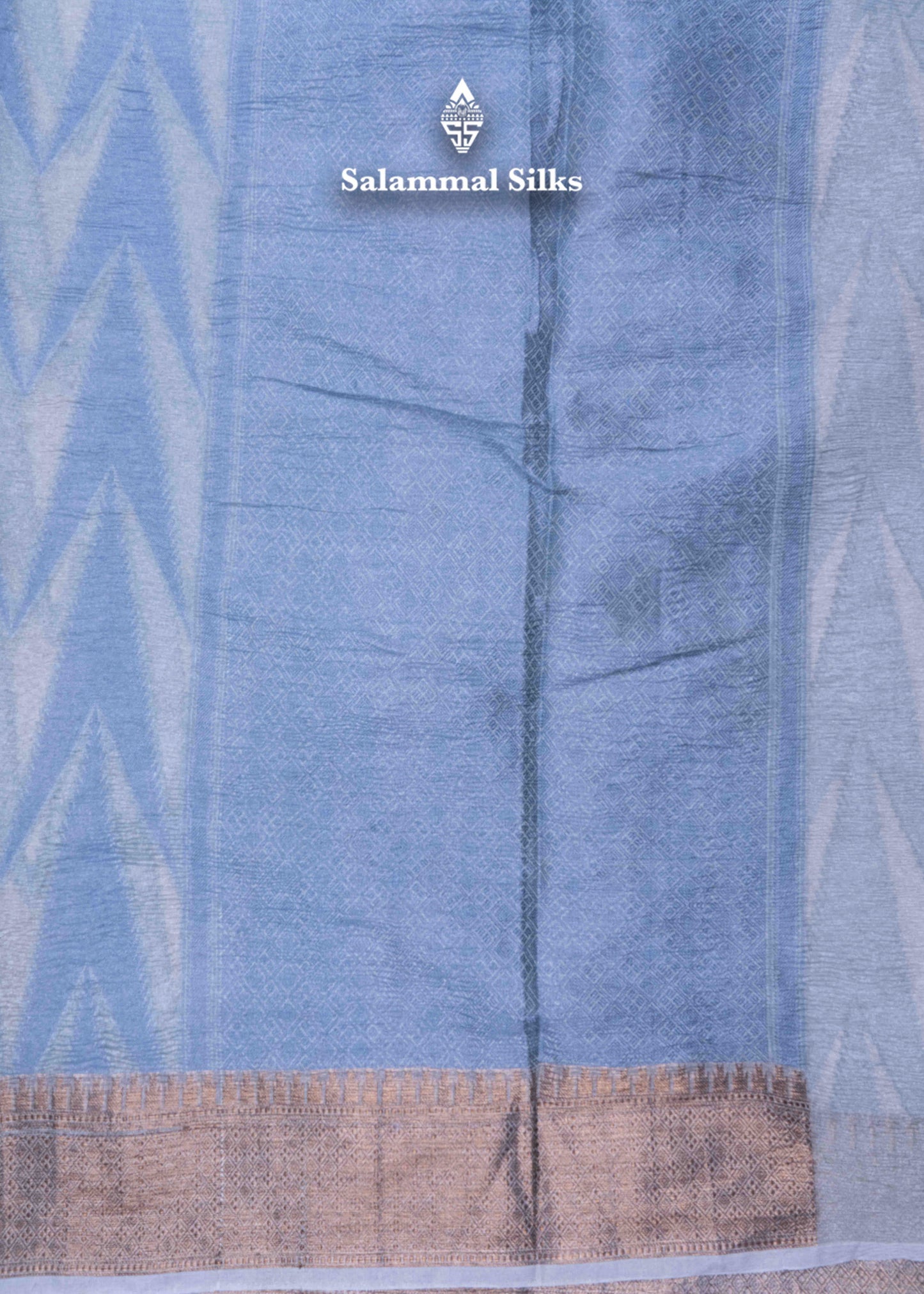 Rama Blue Color Premium Crush Fancy Saree with Grand Blouse