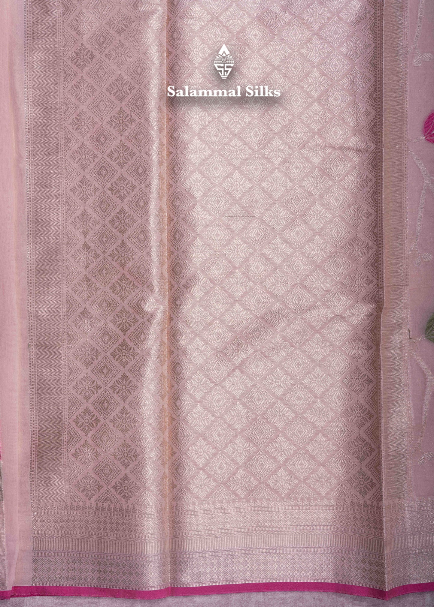 Light Peach Fancy Cotton Mix Saree With Grand Blouse