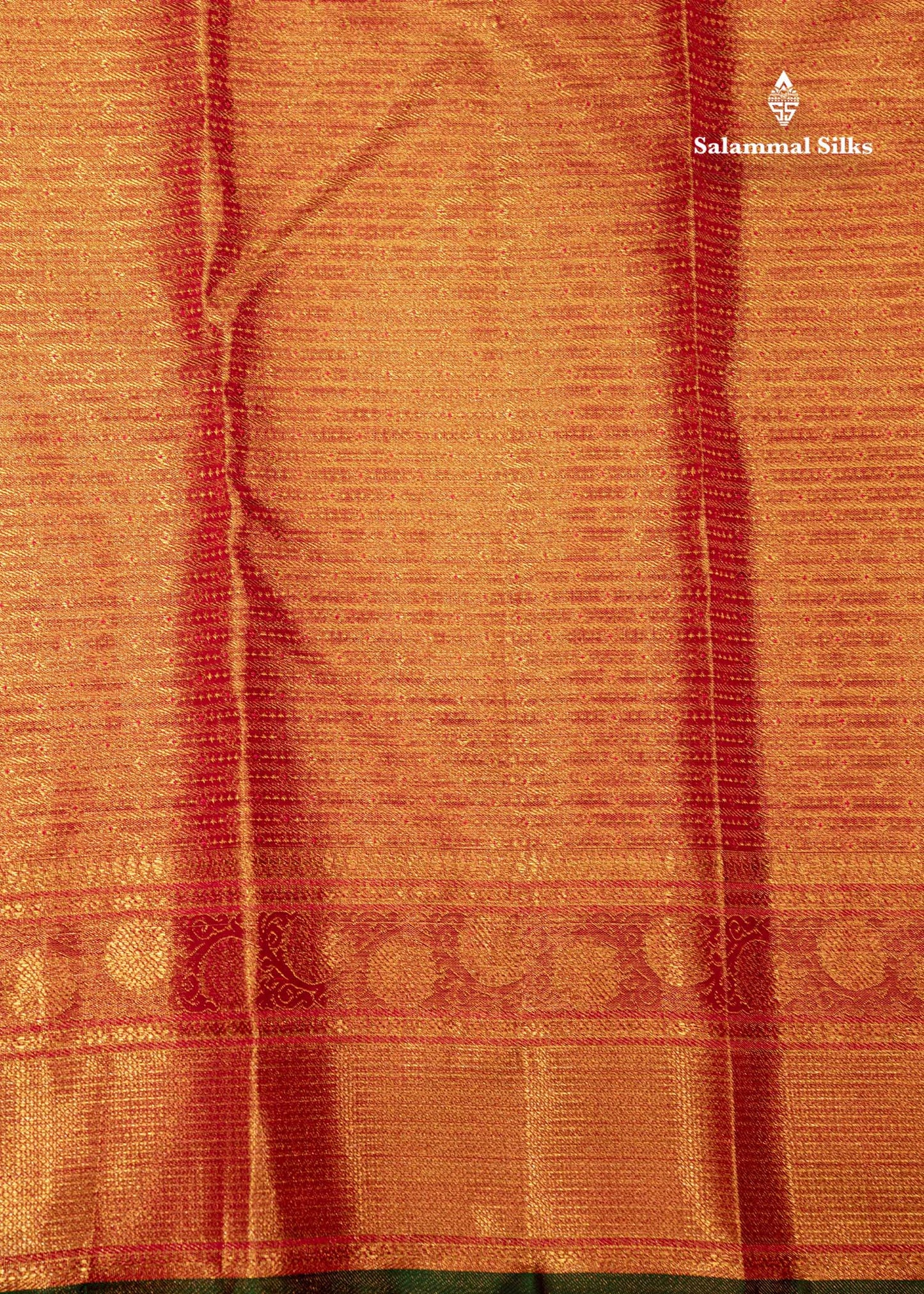Kanjivaram Tomato Red Colour 2G Zari Pure Silk Saree With Gold Zari Border