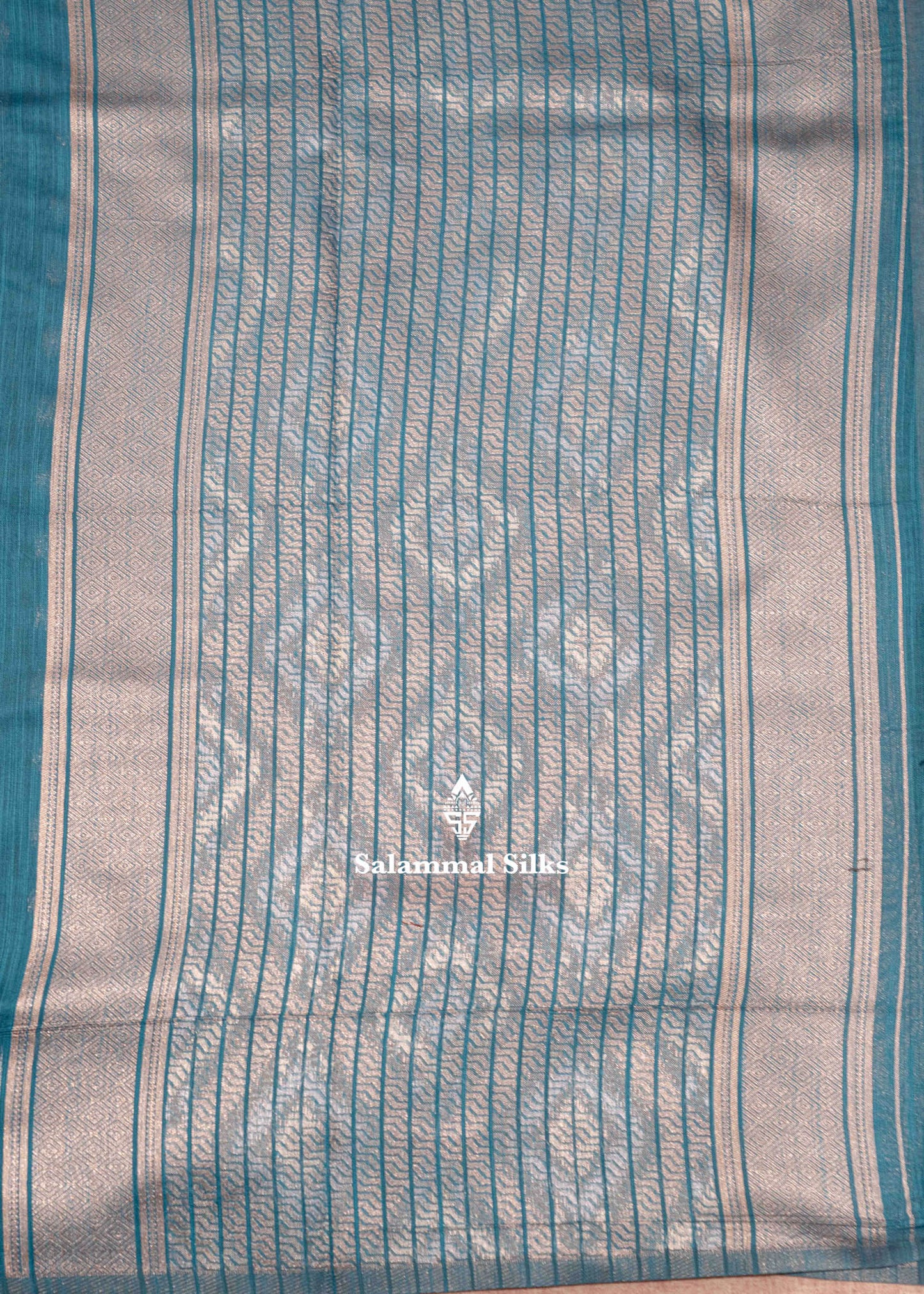 Navy Blue Colour Cotton Mix Saree With Fancy Border