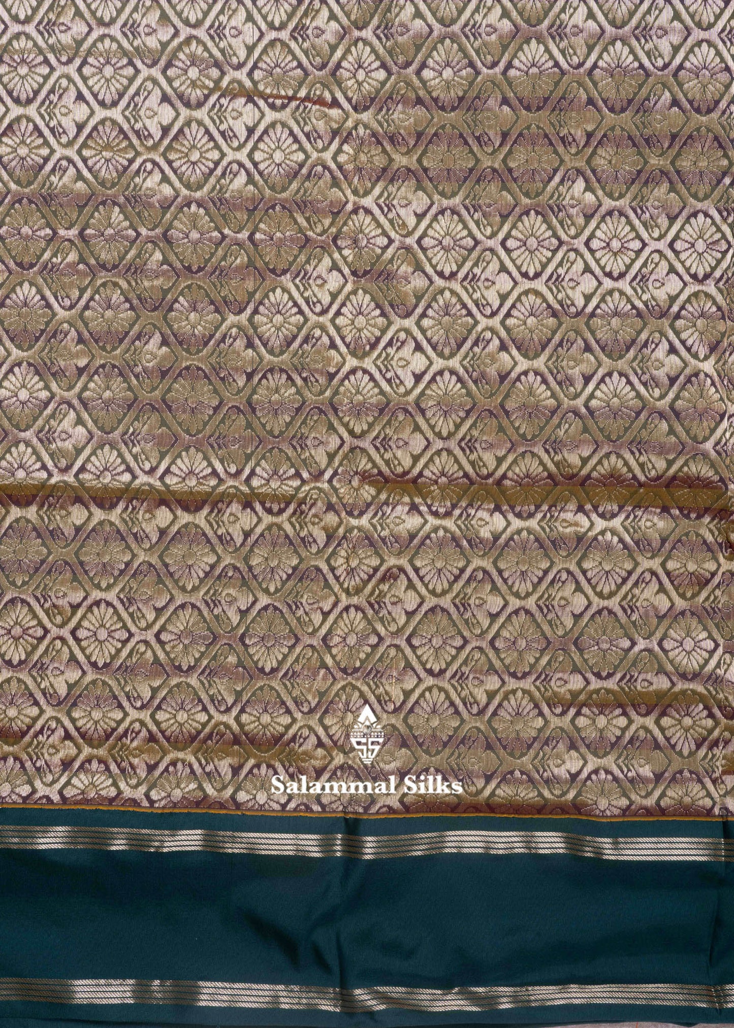 9 Yards Semi Silk Saree Orange & Mango Yellow Colour with Green Double Border