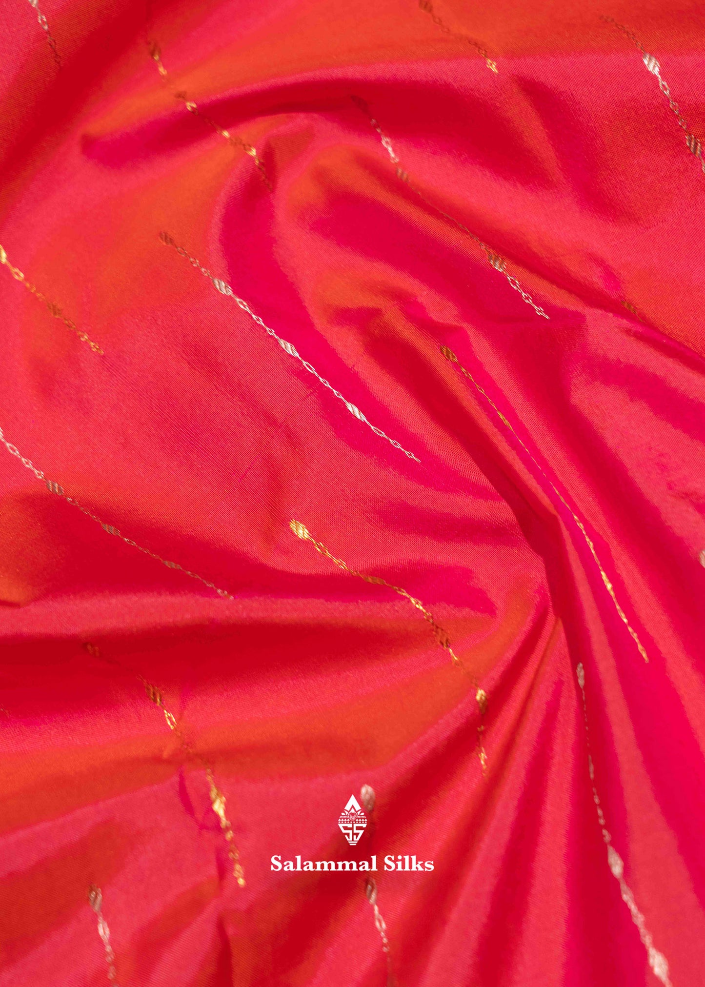 Pinkish Orange Colour Pure Kanjivaram Silk Saree With Sapphire Green Border