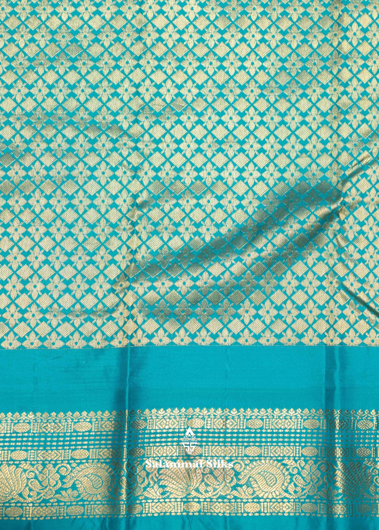 Dark Maroon Colour Kanjivaram Pure Silk Saree With Sapphire Green Border