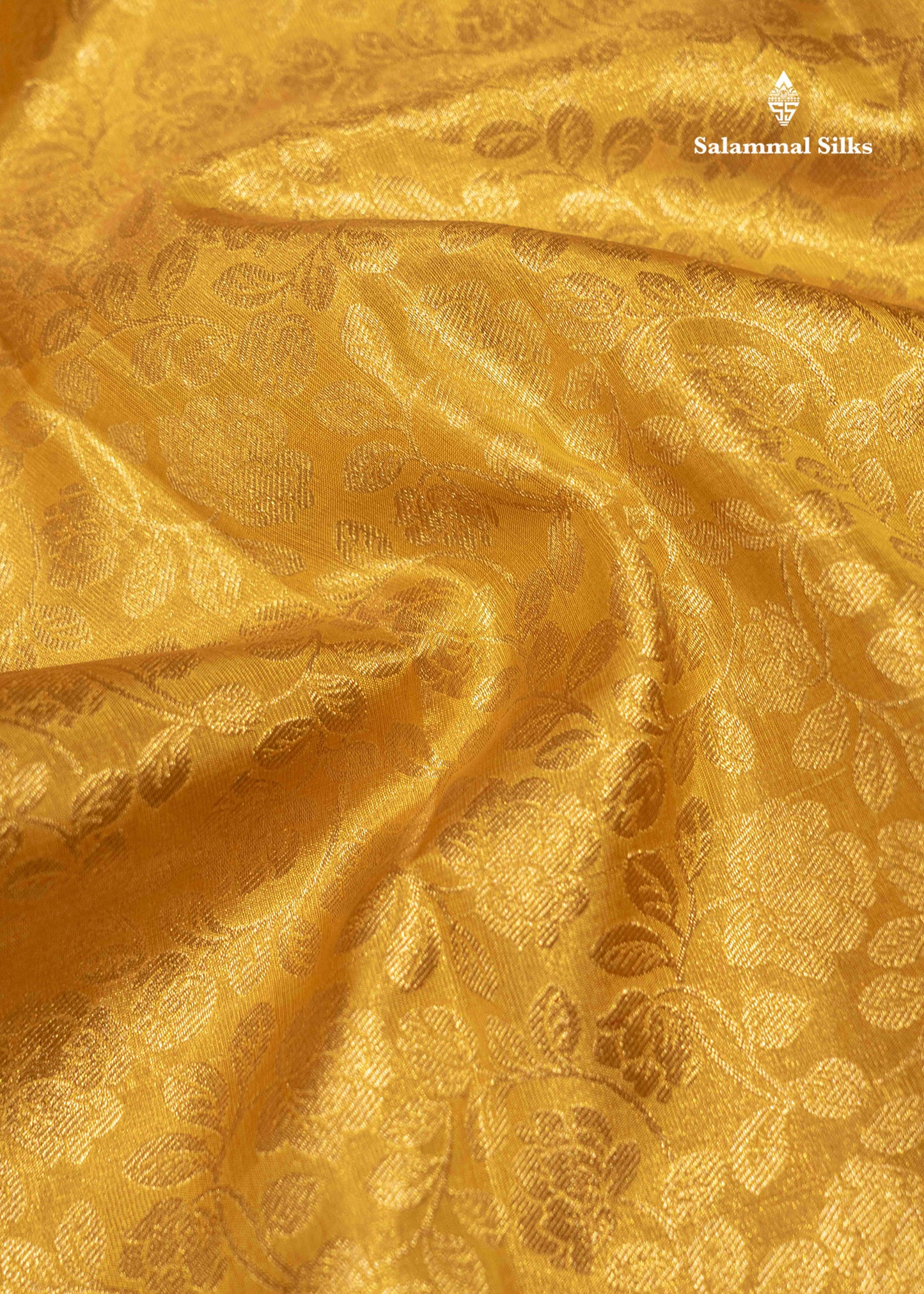 Gold Colour Kanjivaram Pure Tissue Silk Saree with Vadamalli Border