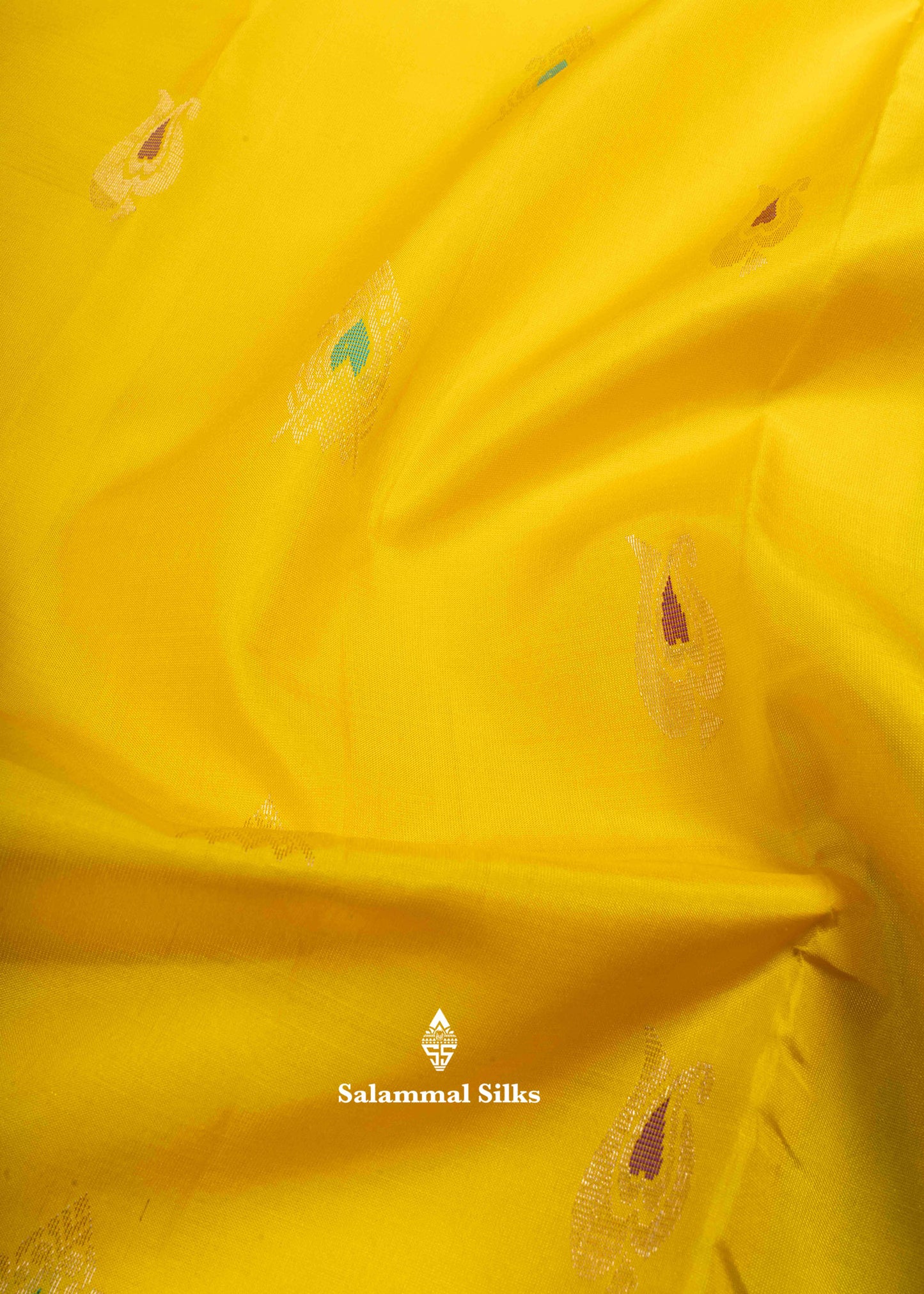 Kanjivaram Yellow Pure Silk Saree With Parrot Green Blouse