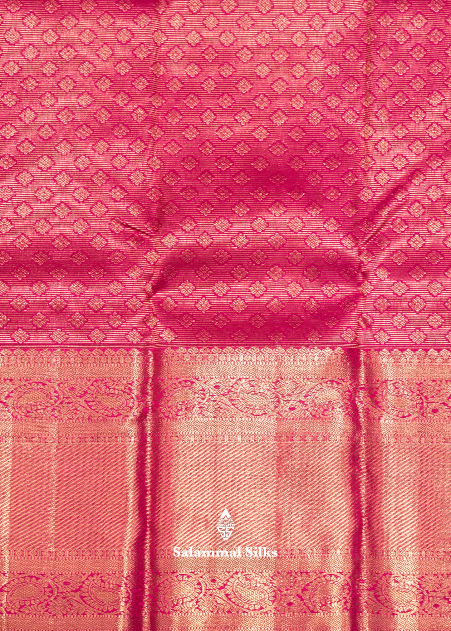 Half White Colour Kanjivaram Pure Silk Saree With Light Pink Long Size Border