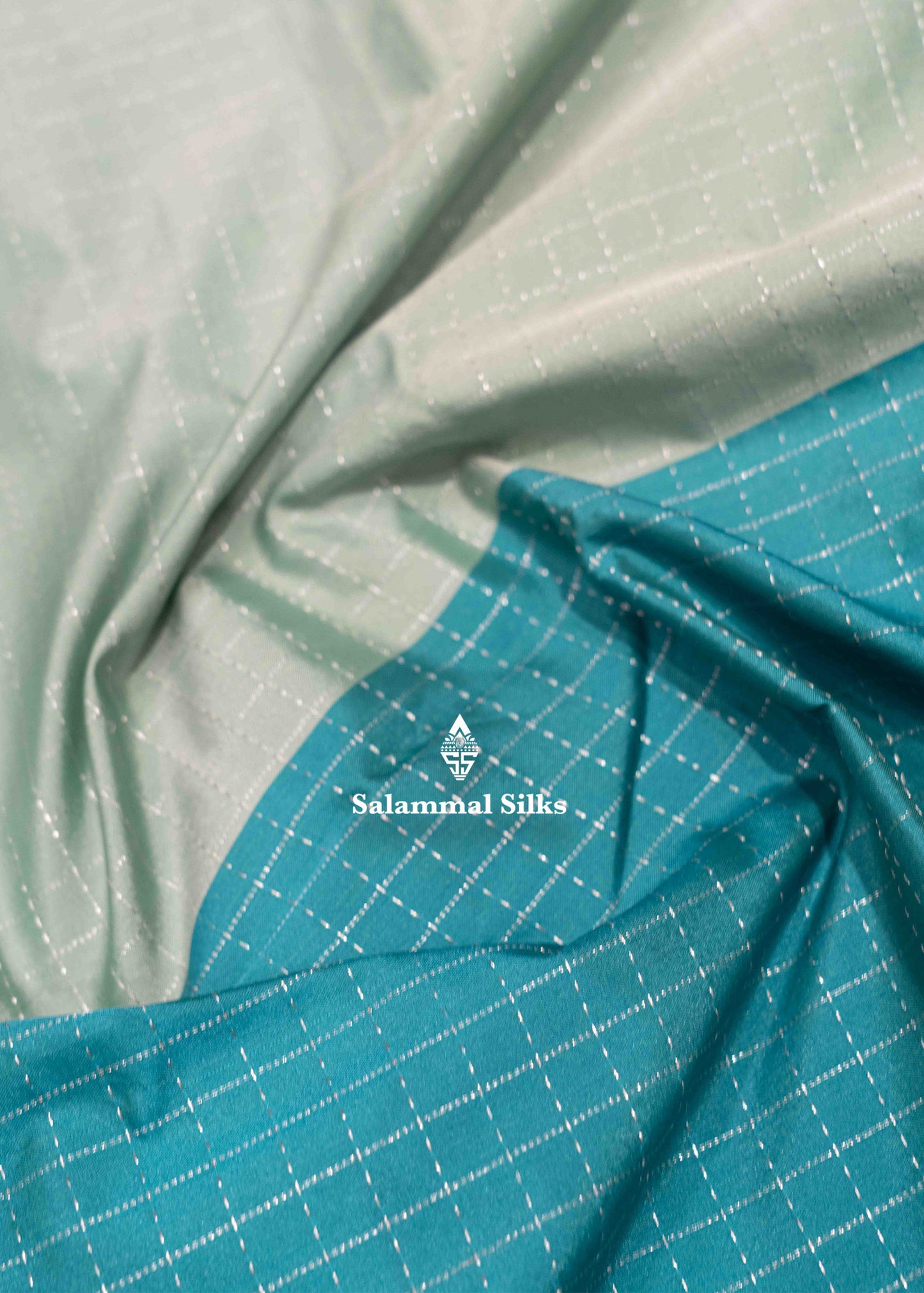 Light Green & Peacock Green Colour Half And Half Semi Silk Saree With Blouse