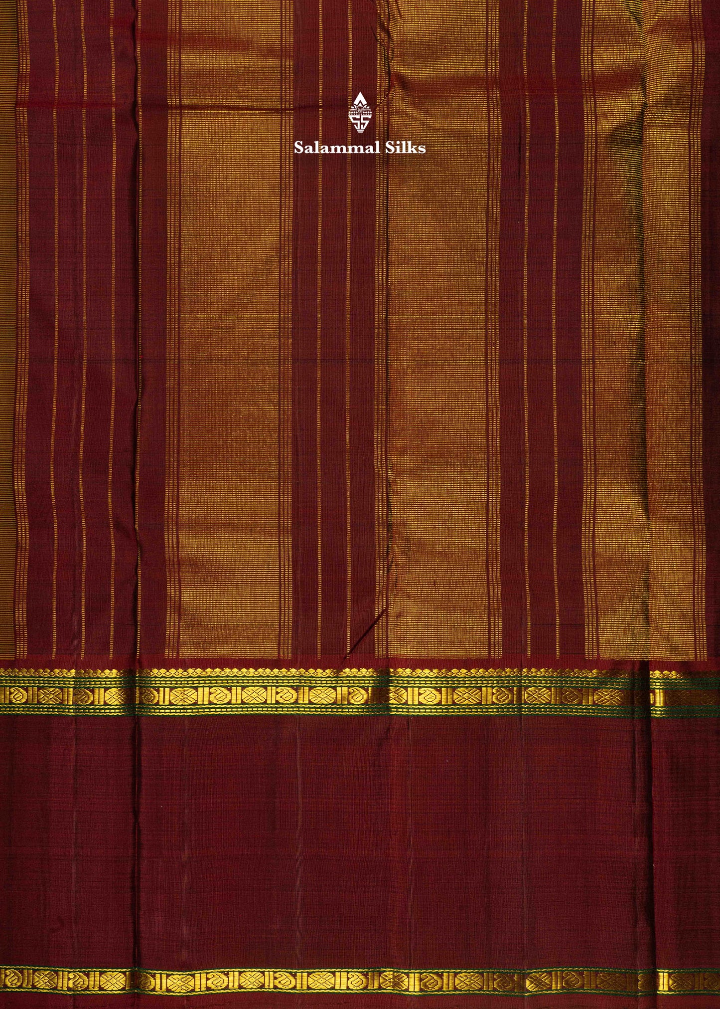 Kanjivaram Olive Mustard Yellow Pure Silk Saree With Traditional Ganga Jamuna Border