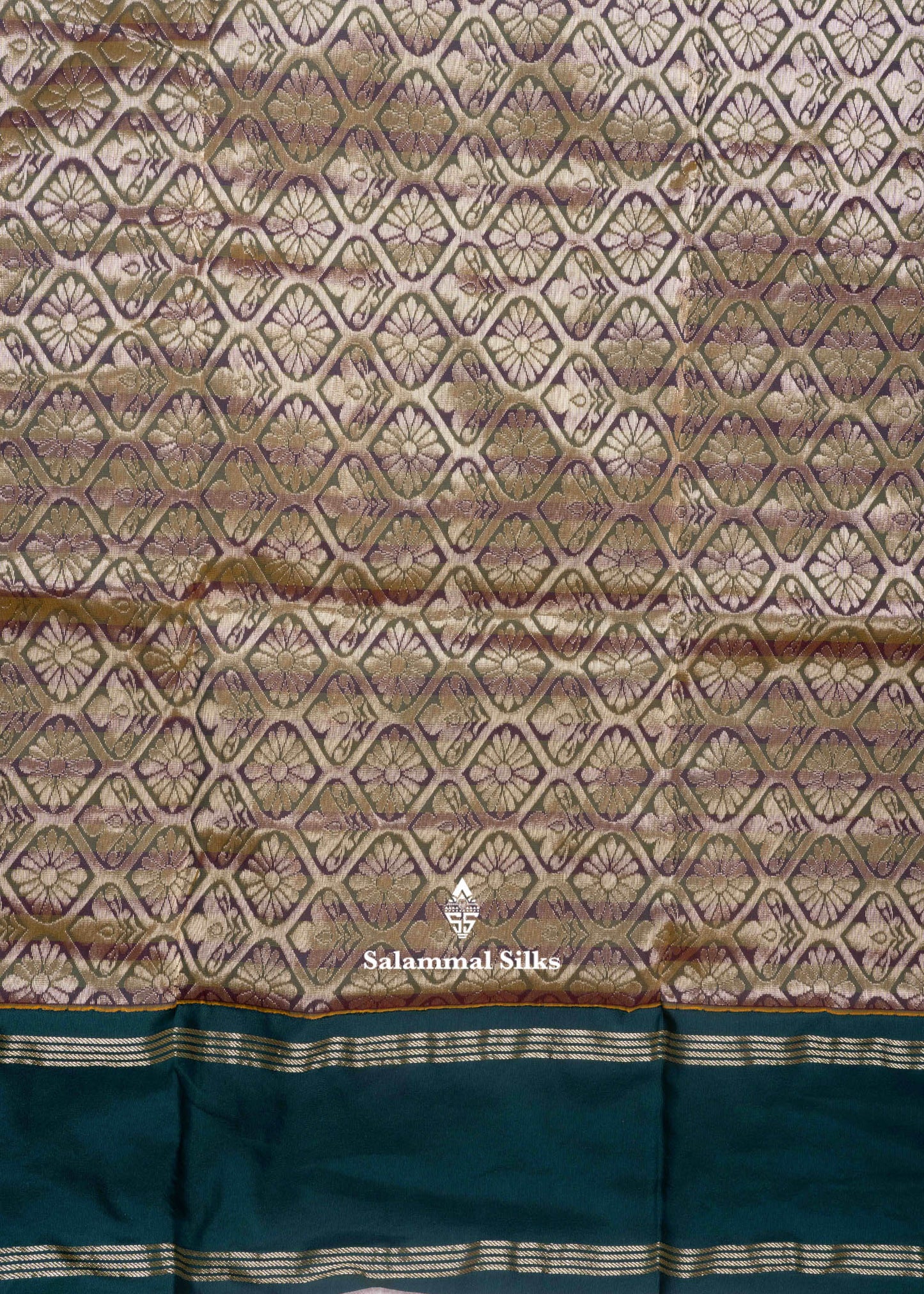 9 Yards Semi Silk Saree Pink & Pinkish Orange Colour with Bottle Green Double Border