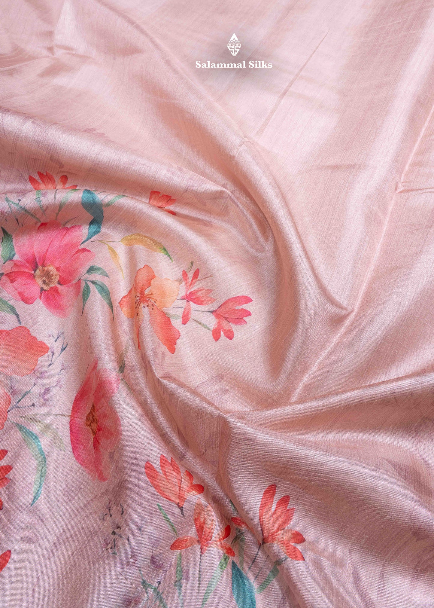 Sandal Color Fancy Saree With Floral Print Blouse