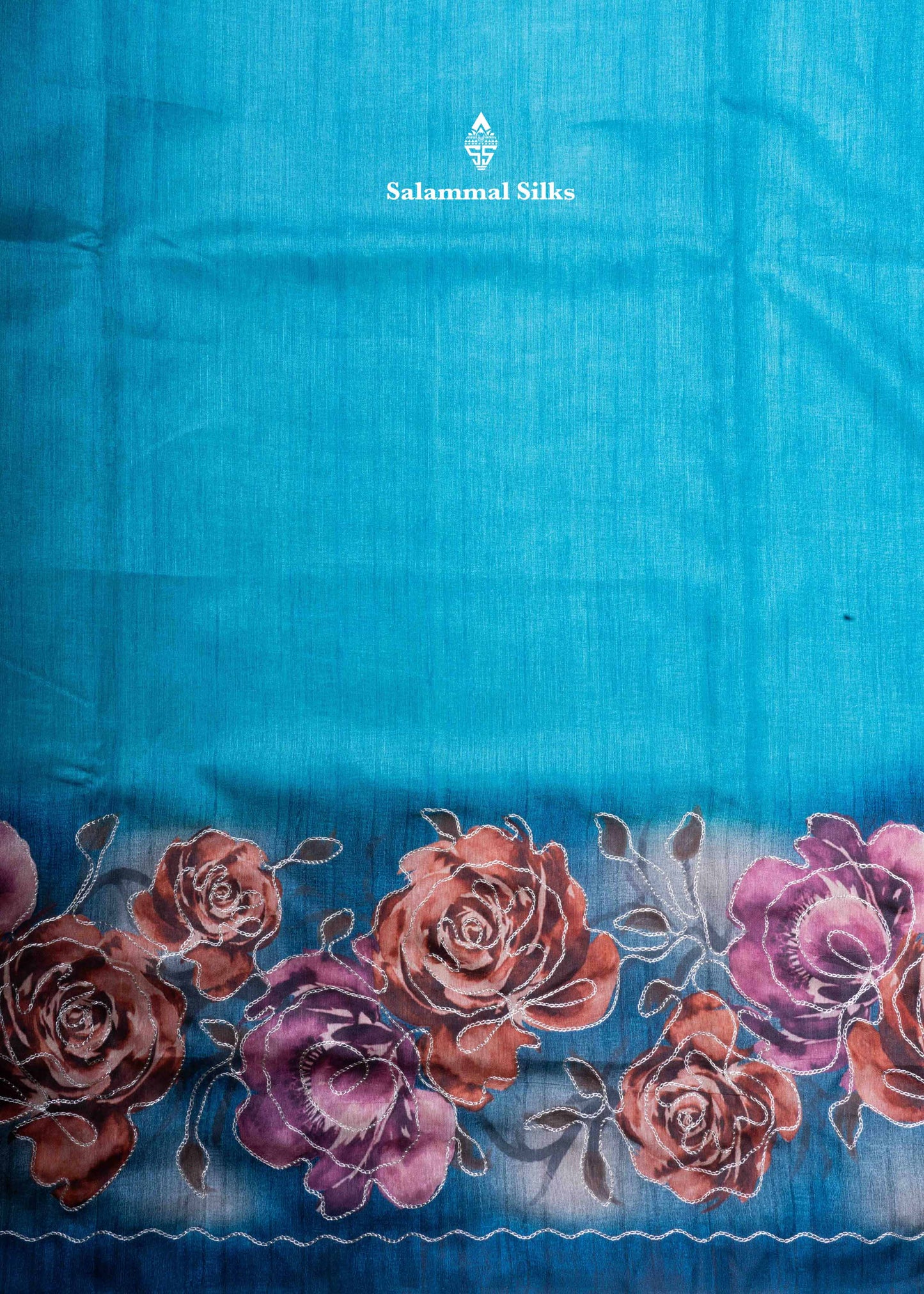 Peacock Blue Semi Tussar Fancy Saree With Blouse