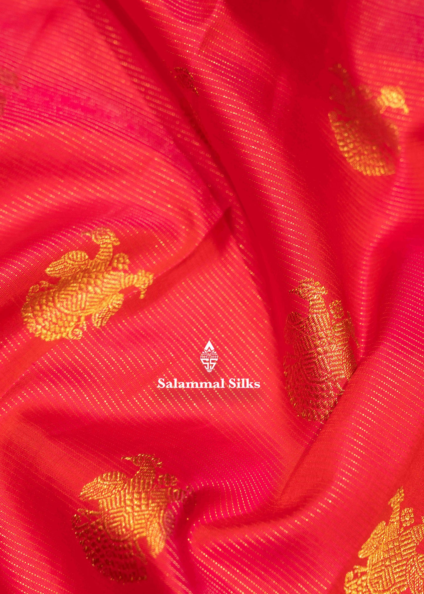 Rani Pink Vairaoosi Design Kanjivaram 2G Zari Pure Silk Saree With Traditional Border