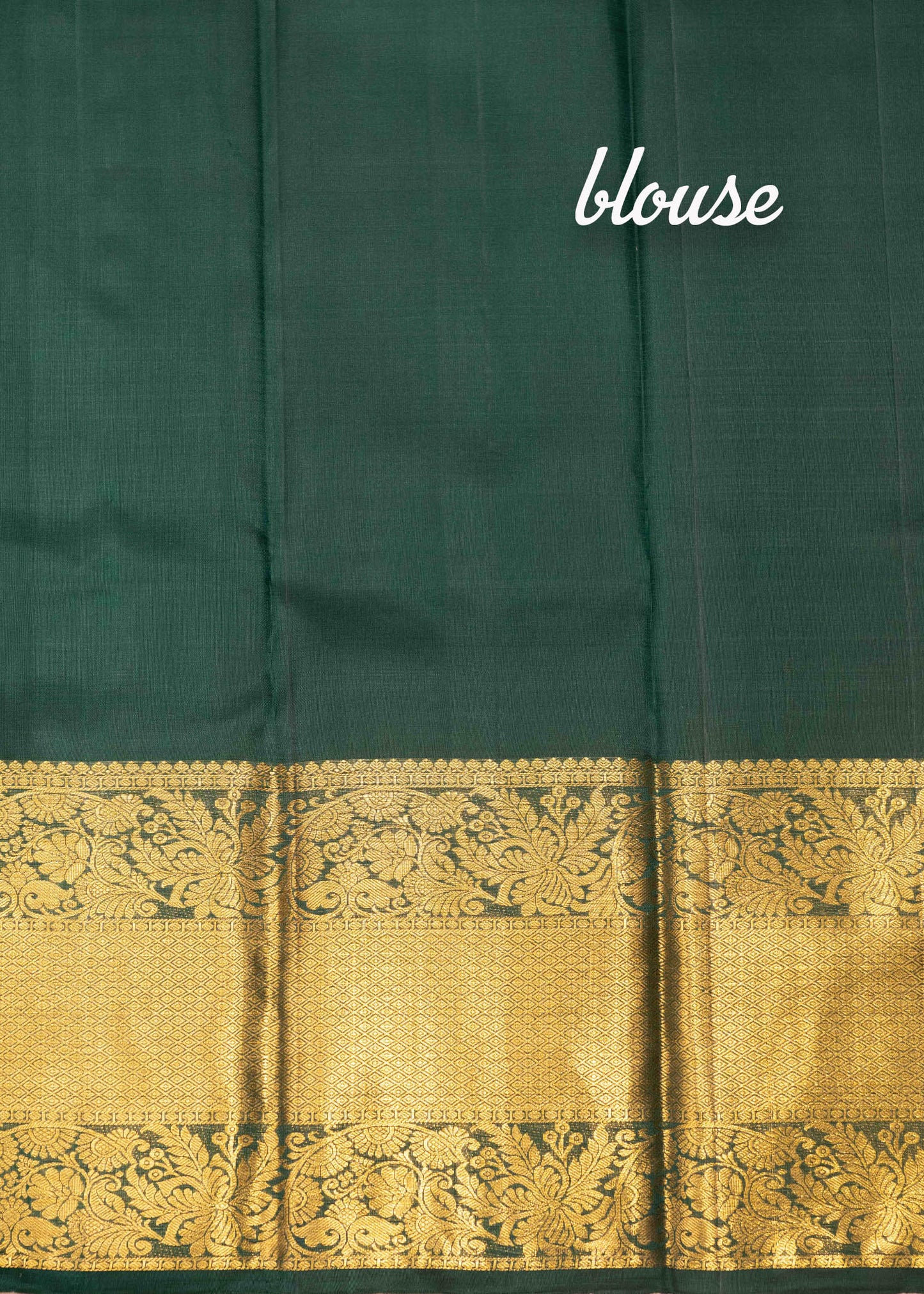 Bottle Green Colour Pure Kanjivaram Silk Saree With Gold Zari Border