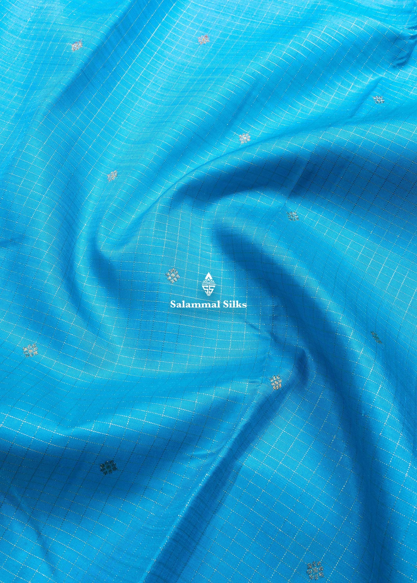 Kanjivaram Sky Blue Pure Silk Saree With Korvai Vadamalli Colour Border