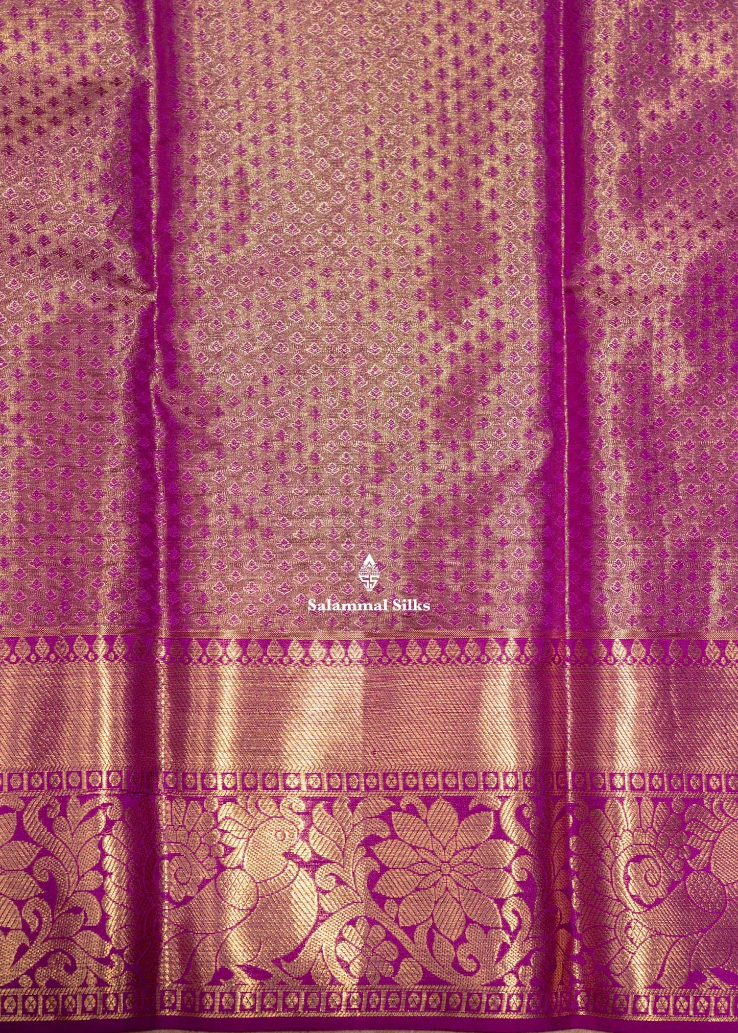 Gold Colour Kanjivaram Pure Tissue Silk Saree with Vadamalli Border
