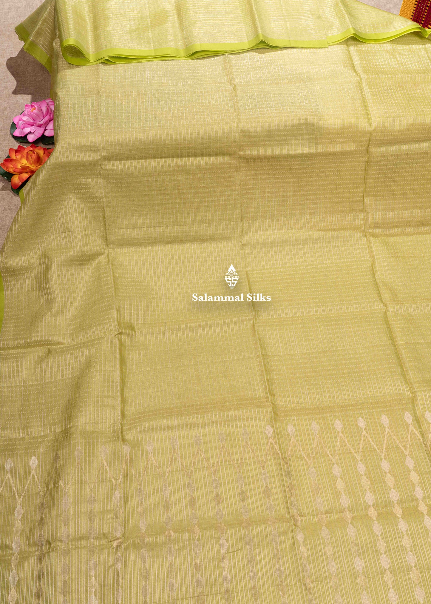 Kanjivaram Pista Green Colour Kora Pure Silk Saree With Blouse