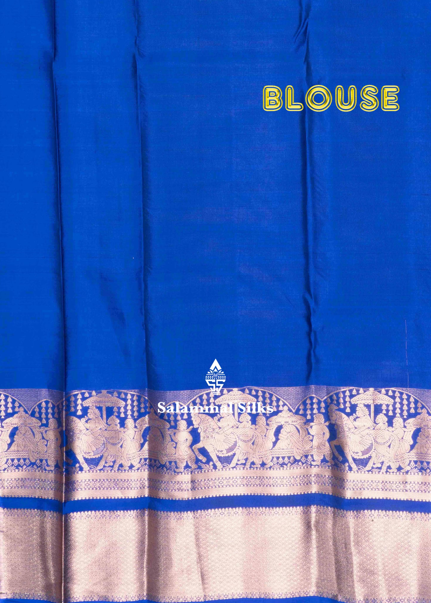 Ink Blue Pure Kanjivaram Silk Saree with Pallakku Border and with Blouse