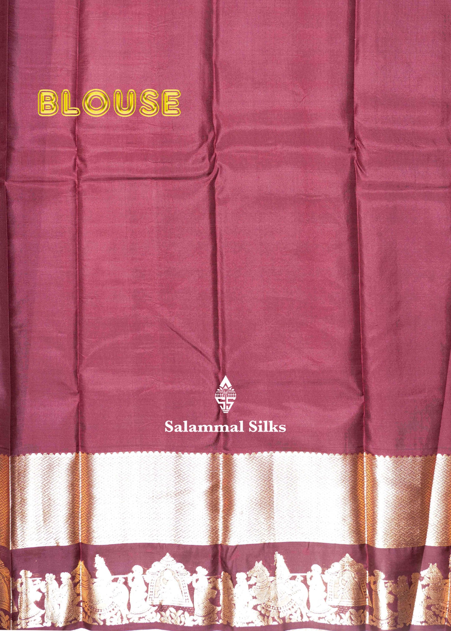 Brown Color Pure Kanjivaram Silk Saree with Emboss body, Pallakku Border & Blouse