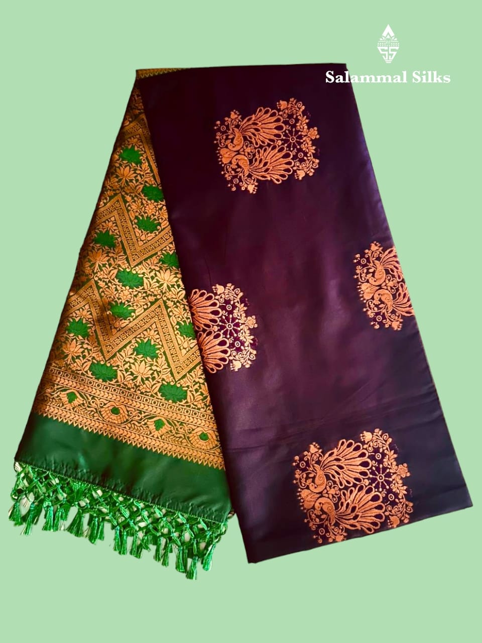 Dark Brown Semi Soft Silks Saree without Border