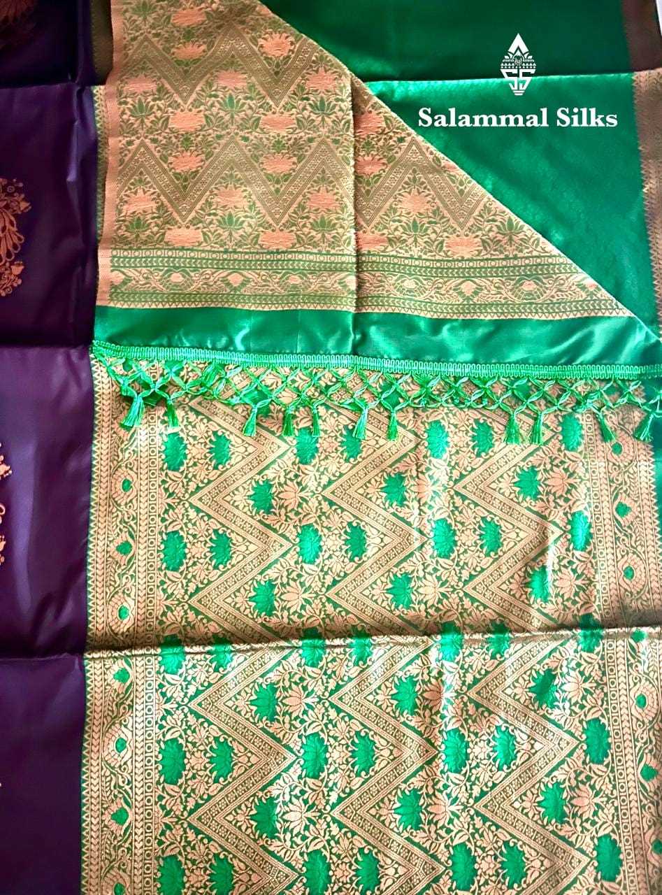 Dark Brown Semi Soft Silks Saree without Border