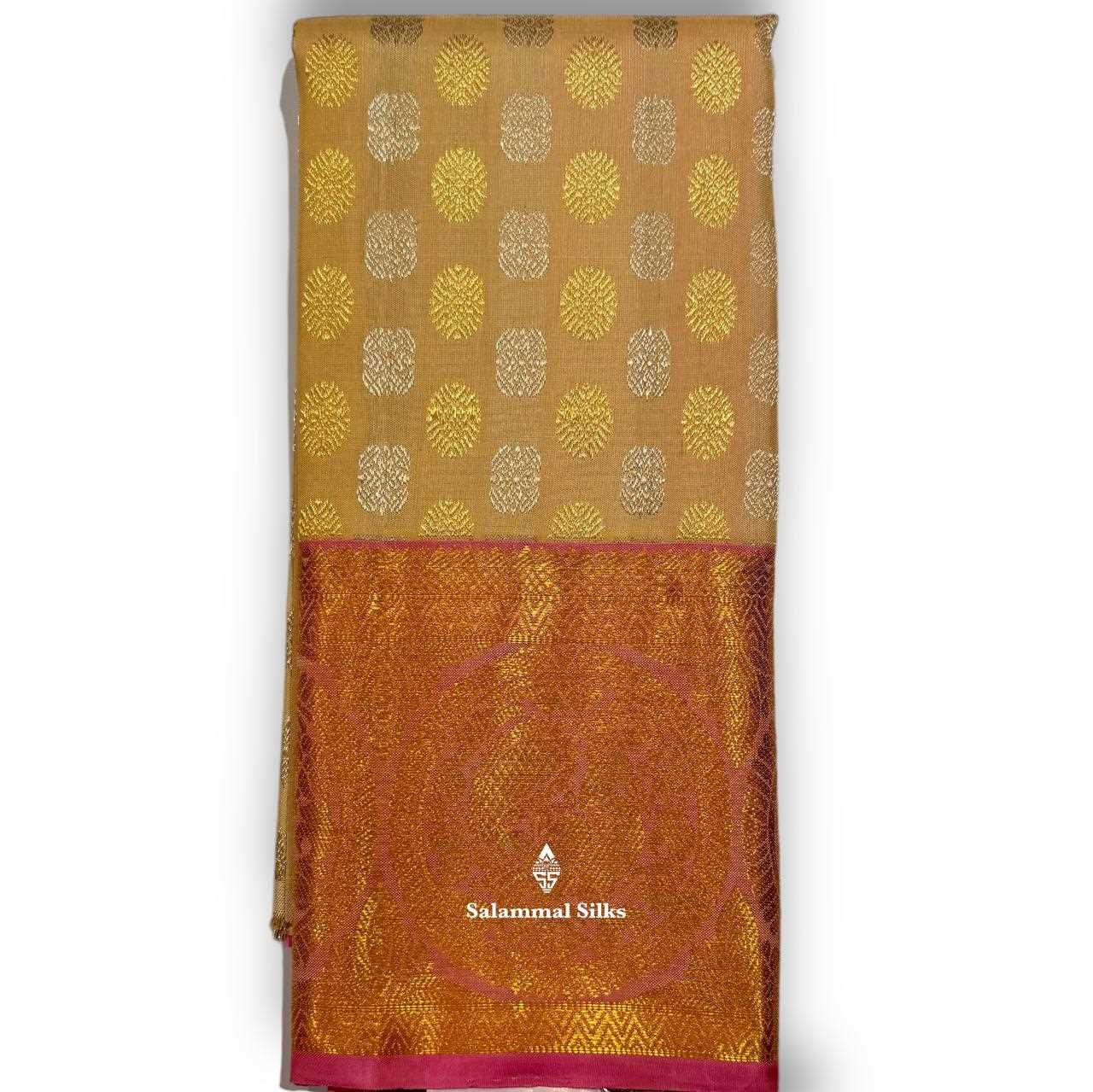 Pure Silk Pattu Pavadai (Sandal) With Pink Blouse 19"