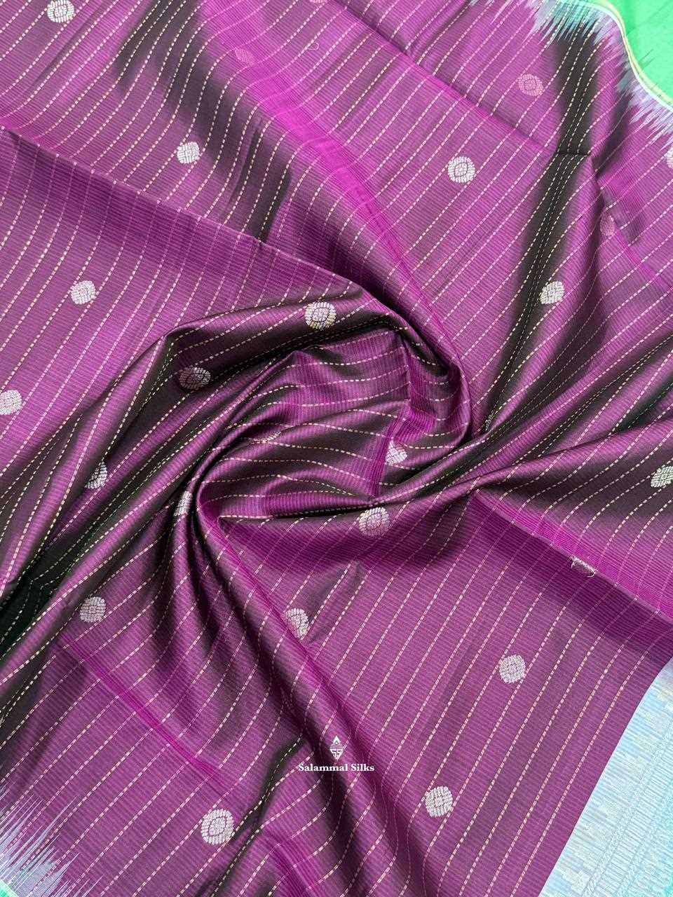 Magenta Soft Silk Saree With Sapphire Green Border
