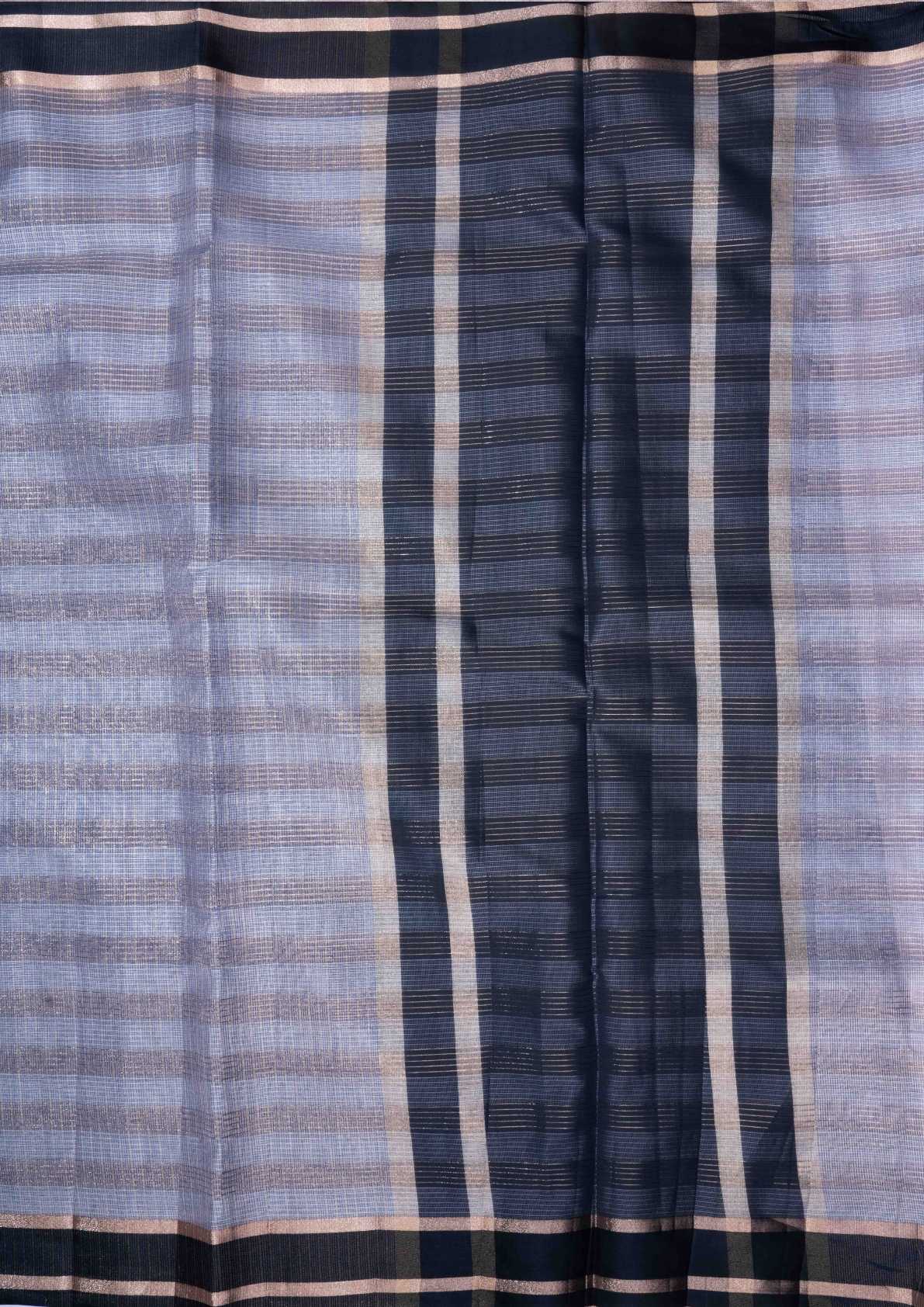 Kota Silk Saree Cream Sandal With Black Blouse