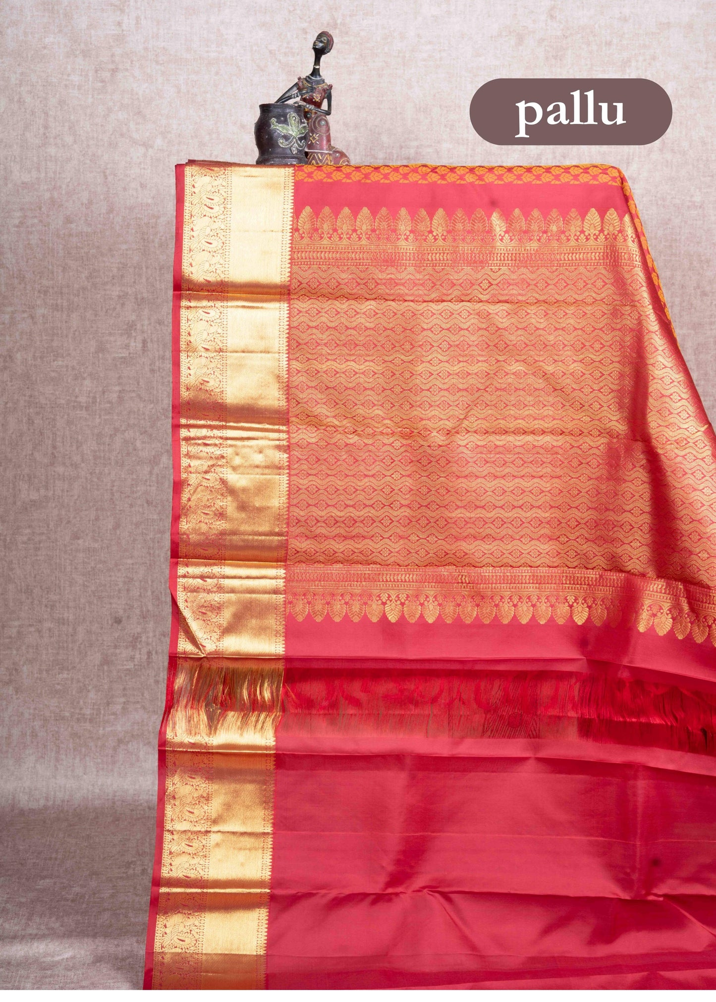 Kanjivaram Brown Pure Silk Jacquard Saree With Brown Blouse