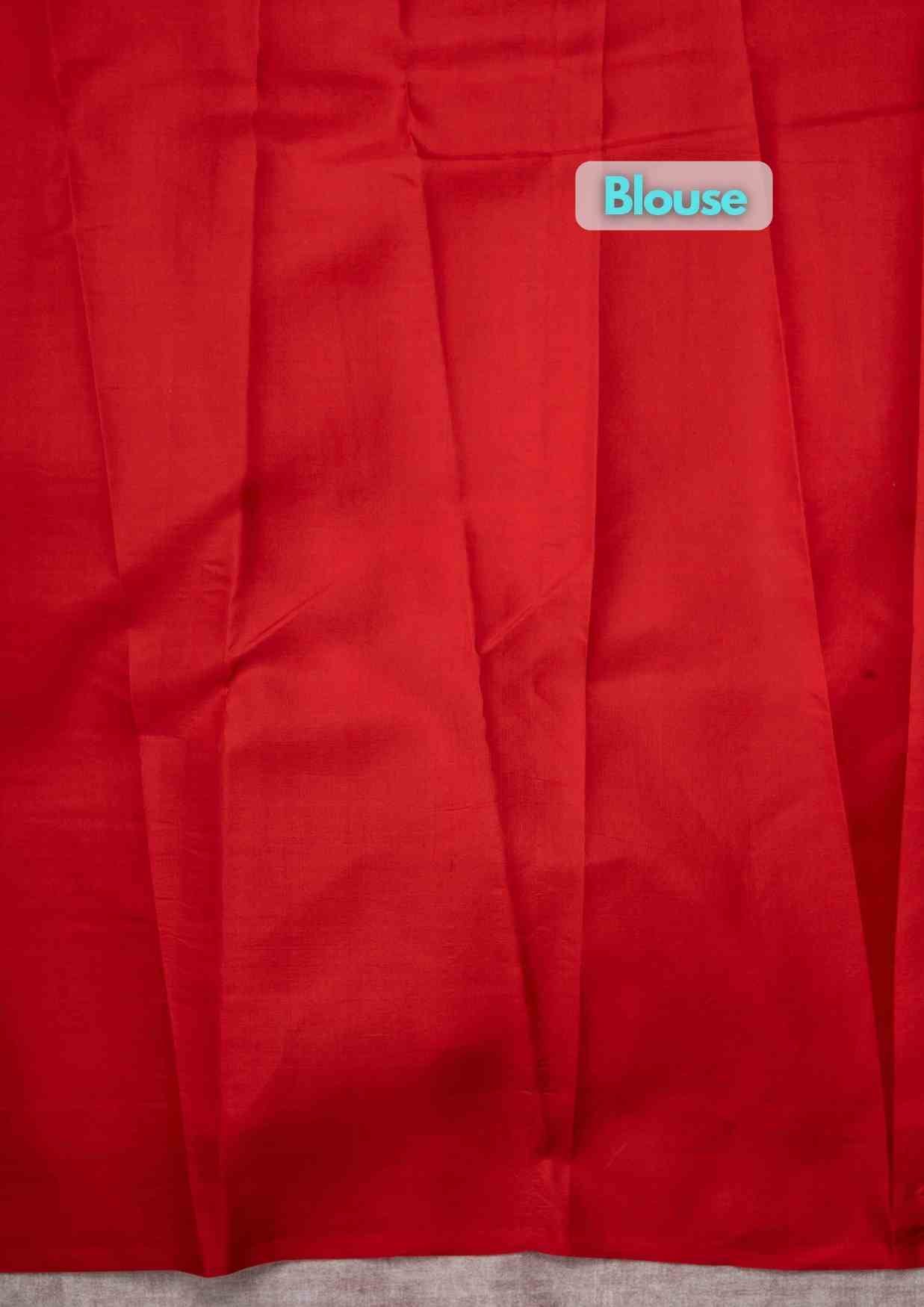 Kanjivaram Pure Silk Saree Red Colour WithOut Fancy Border