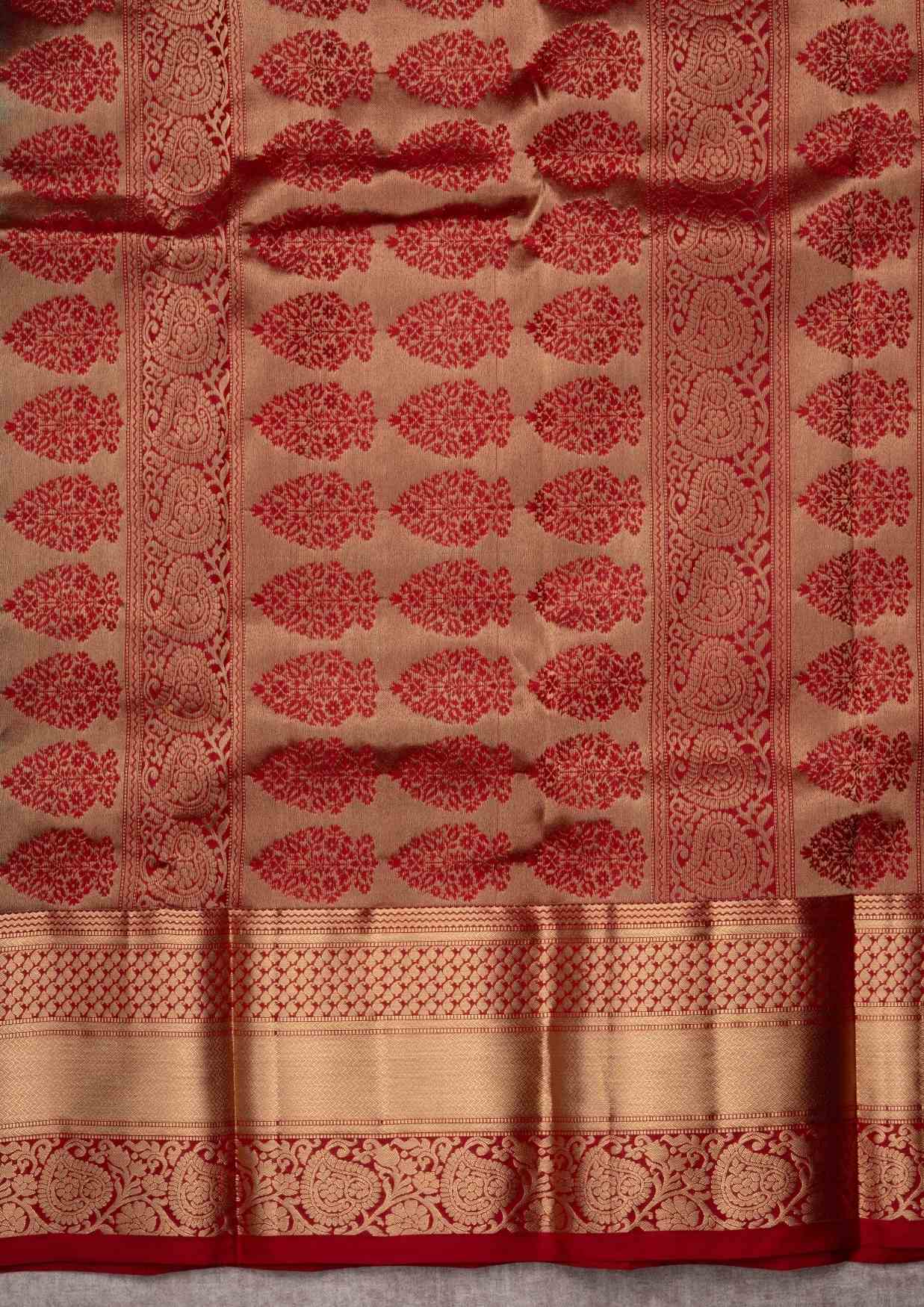 Kanjivaram Pure Silk Saree Sea Green With Maroon Blouse
