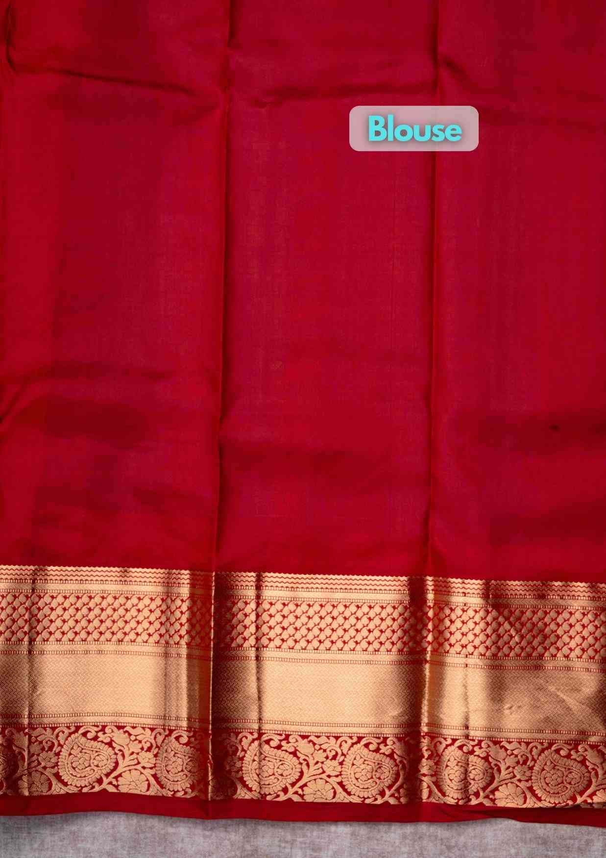 Kanjivaram Pure Silk Saree Sea Green With Maroon Blouse
